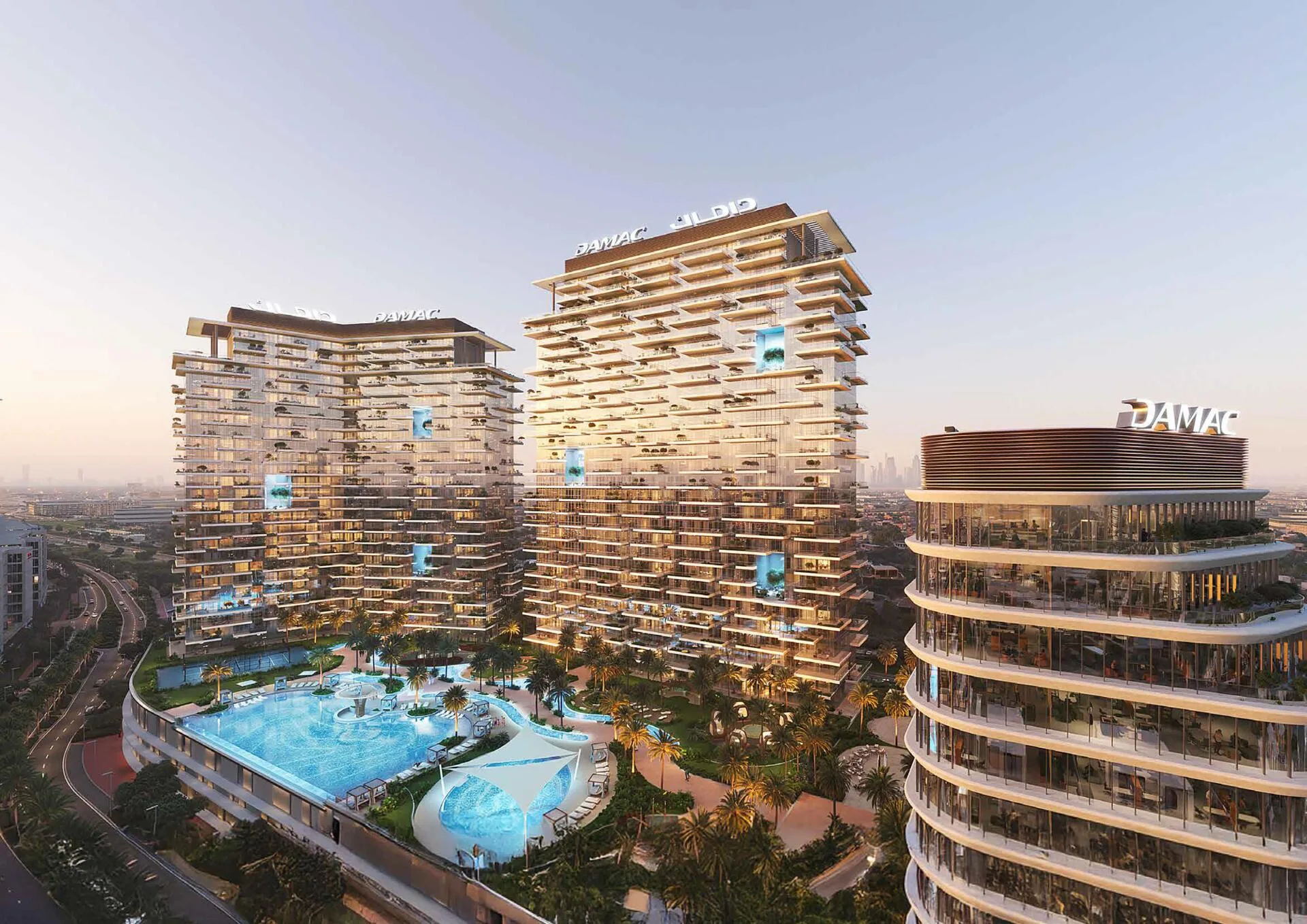 Квартал Damac District вечером