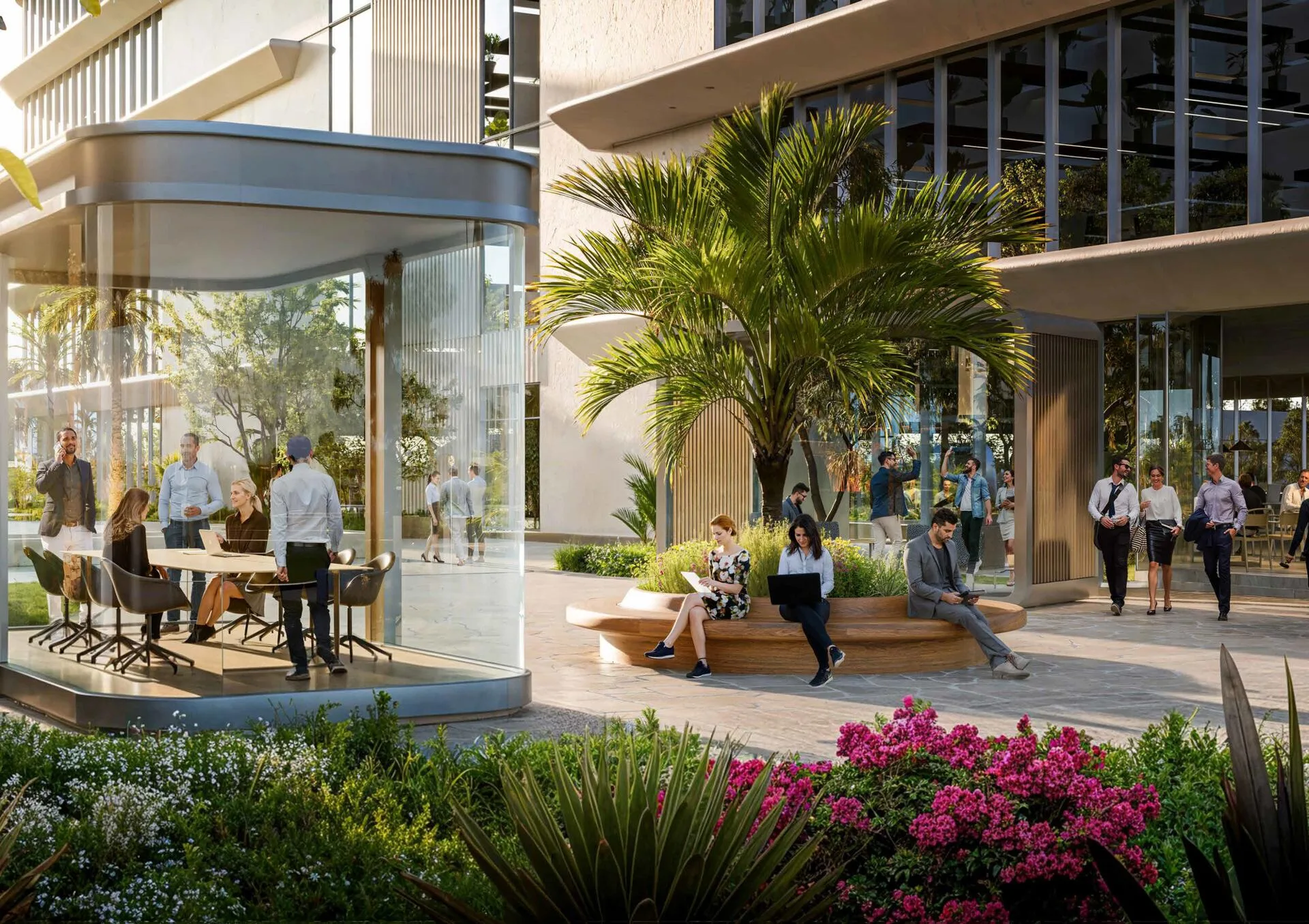 Двор офисной башни Damac District