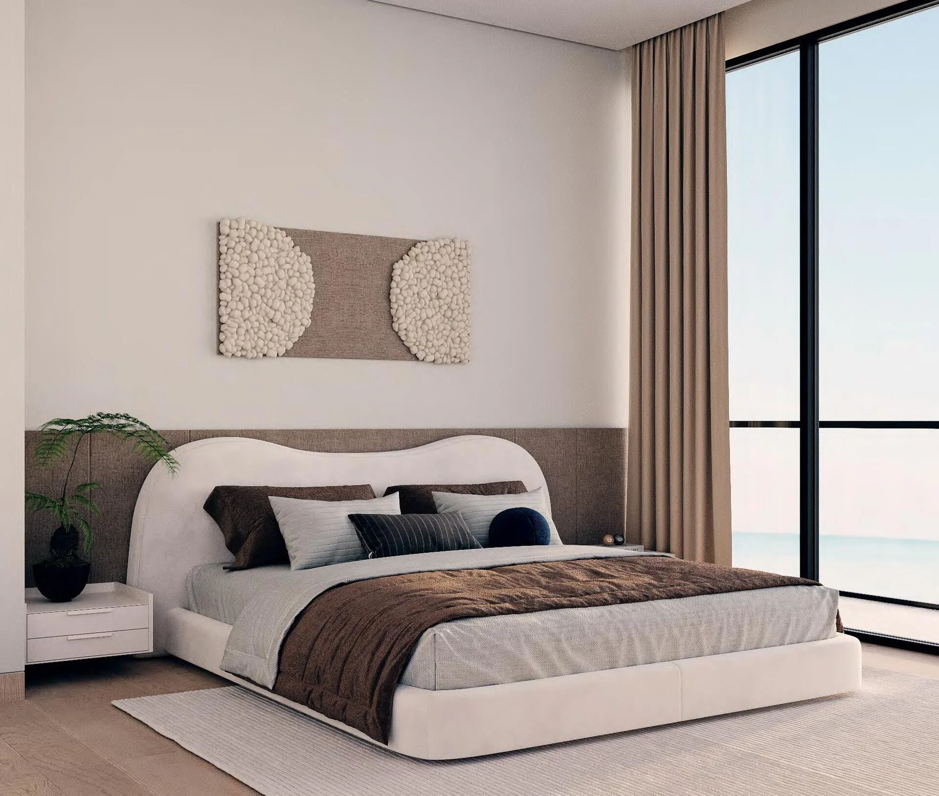 Спальня в квартире Edgewater Residences