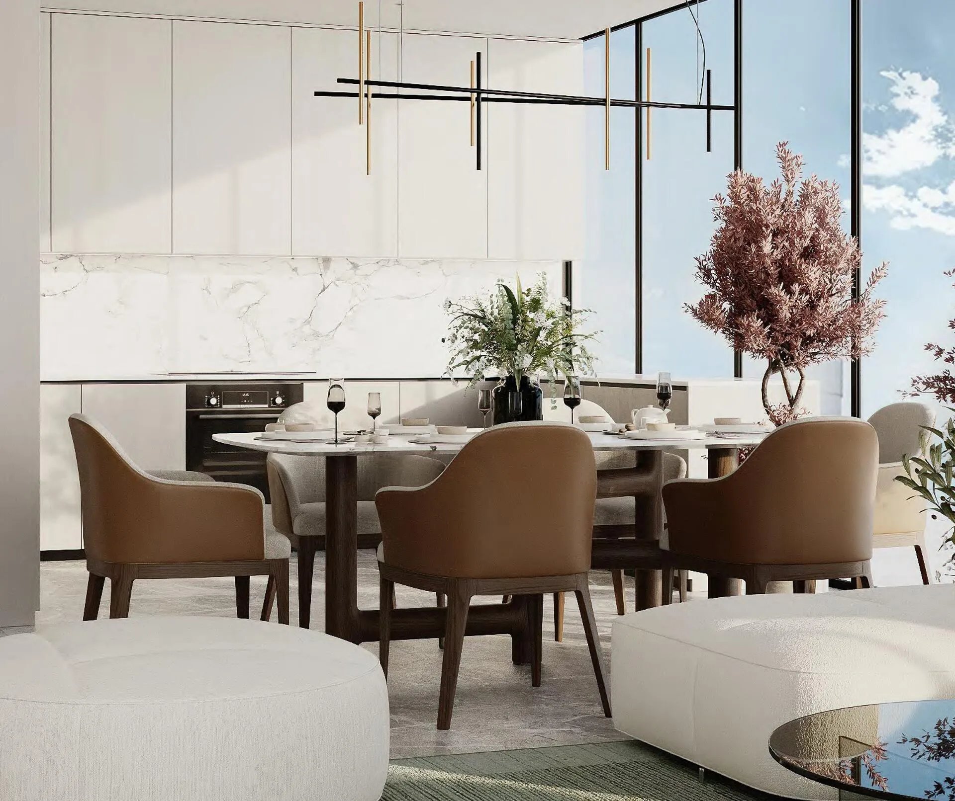 Столовая в квартире Edgewater Residences