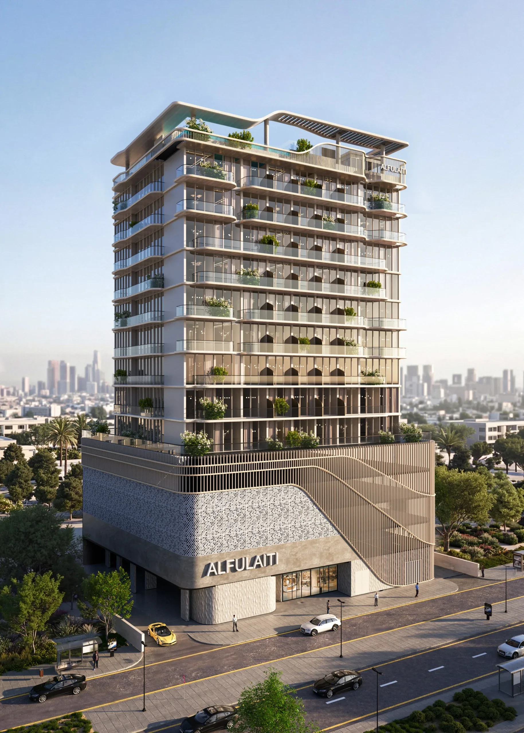 Визуализация: Elan Tower и город на горизонте