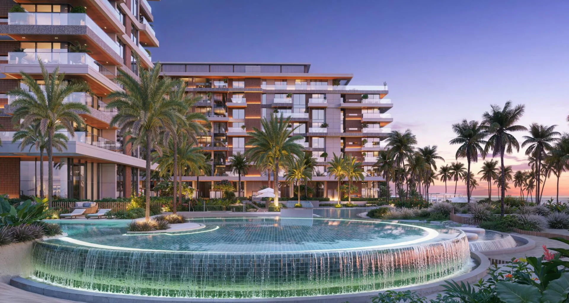 Бассейн с водопадом в Ellington Sands