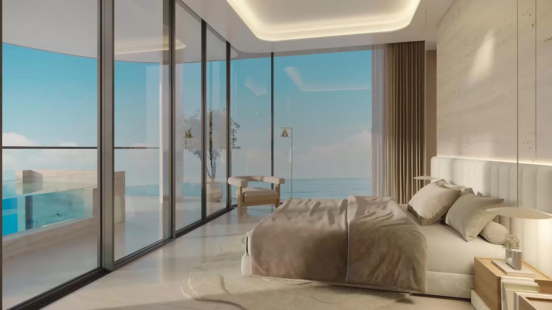 Спальня 2-Bedroom Luxury с выходом на балкон с купелью