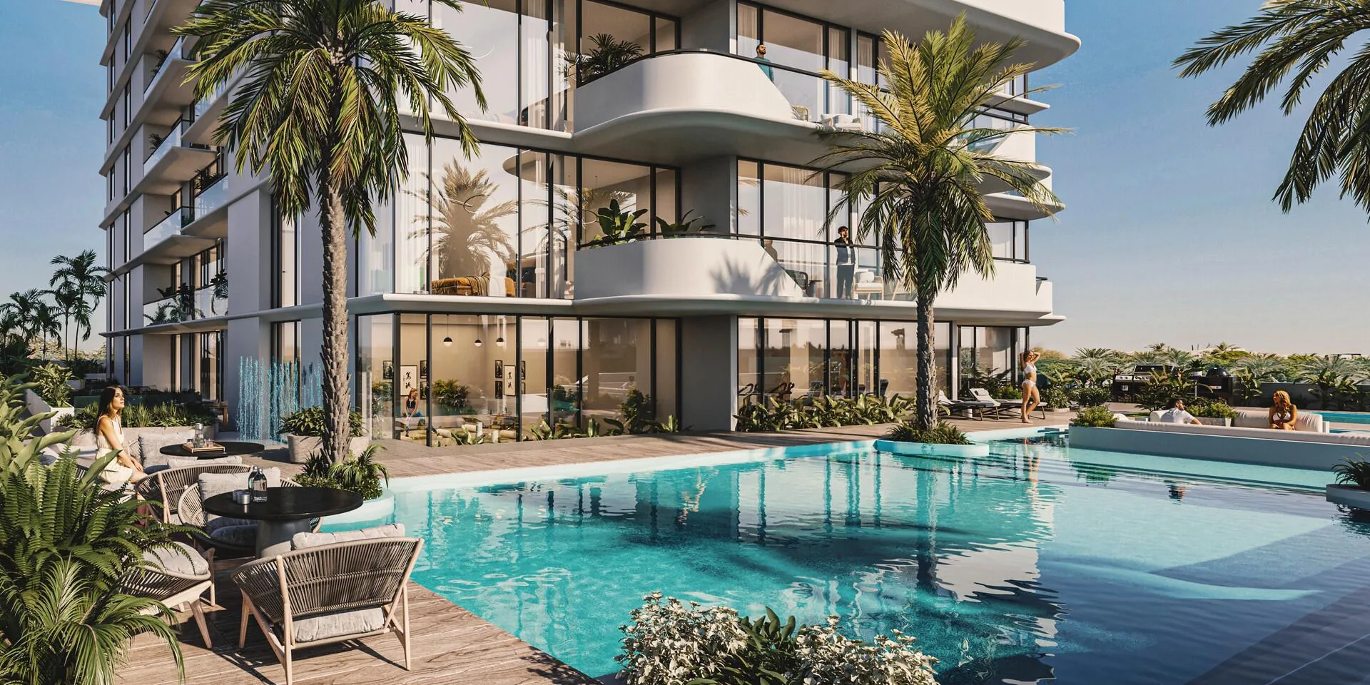 Бассейн у подножия дома Evora Residences