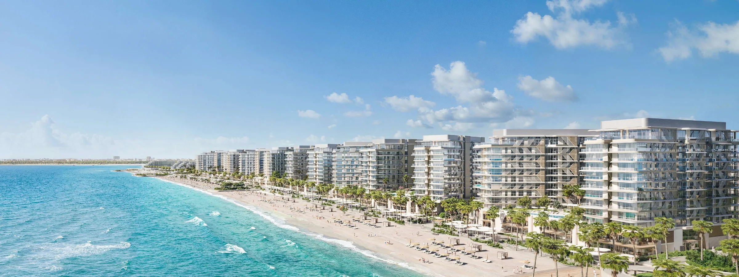 Дома Fahid Beach Residences вдоль пляжа острова Фахид