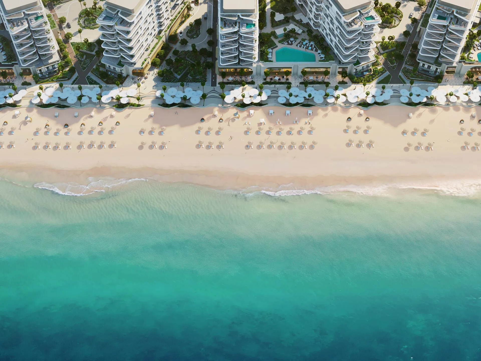 Фасад Fahid Beach Residences с балконами над морем