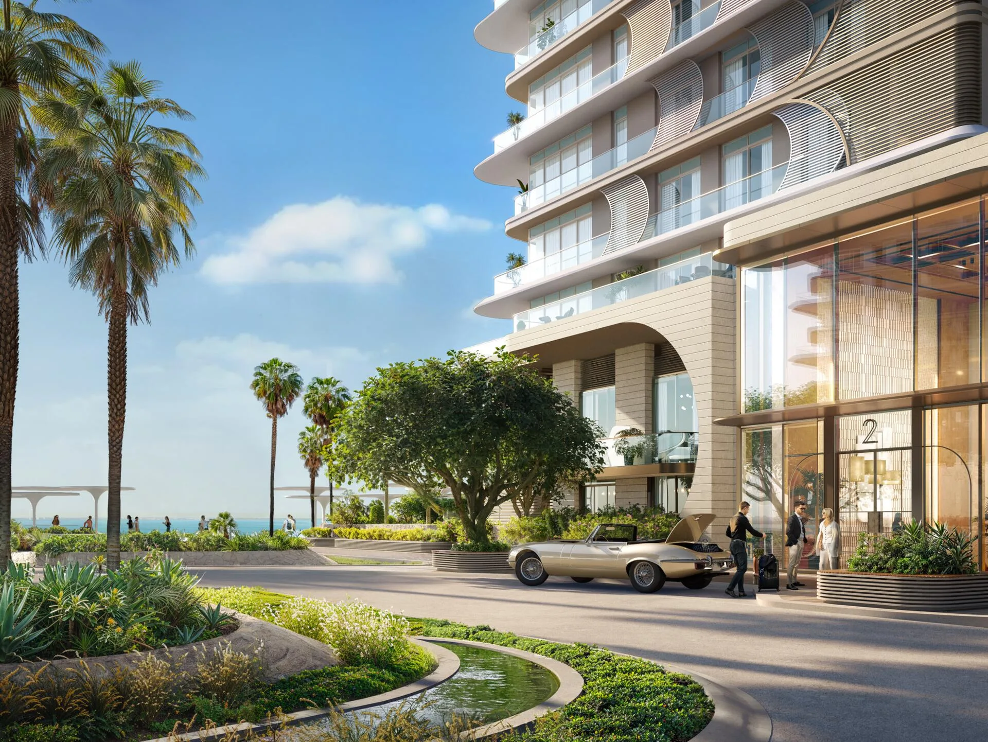 Пляж и набережная у Fahid Beach Residences сверху
