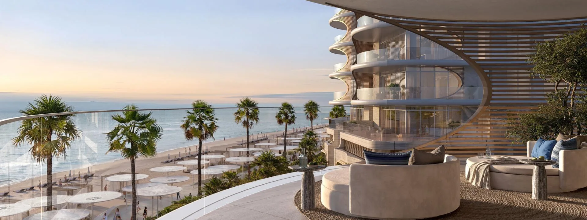 Терраса над пляжем и изогнутые балконы Fahid Beach Terraces