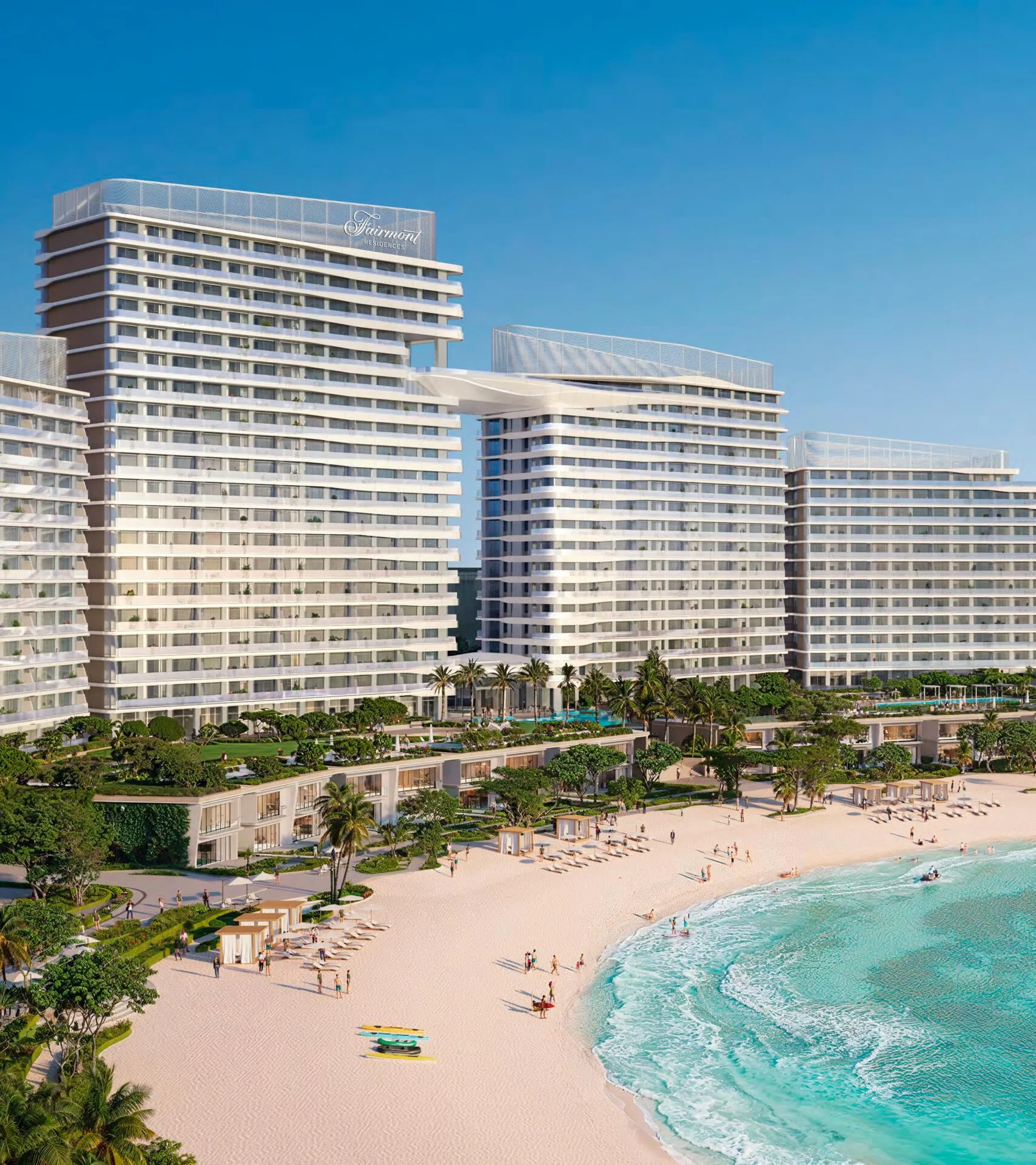 Пляж и башни Fairmont Residences Al Marjan Island