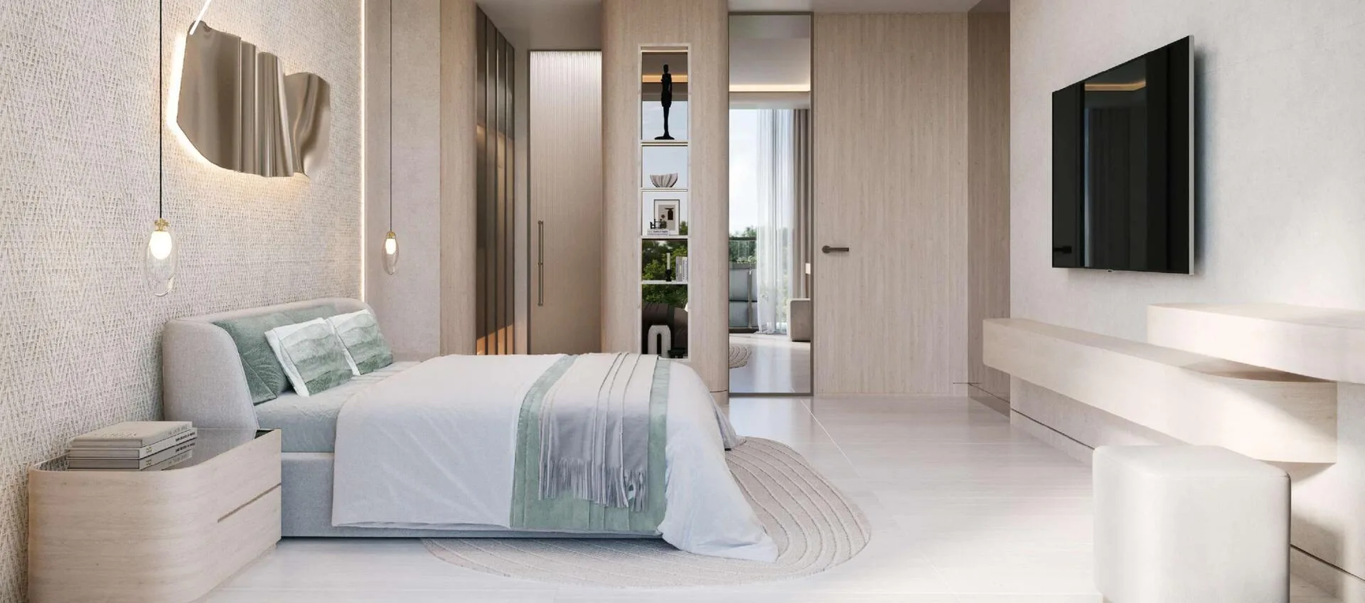 Спальня в квартире Flow Residences