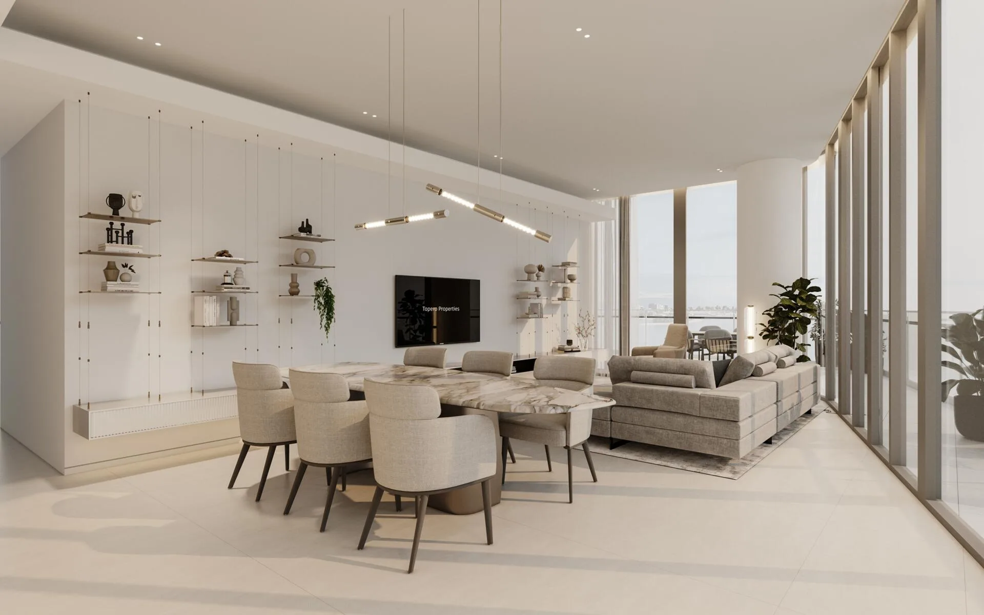 Гостиная со столовой в квартире Fortune Bay Residences