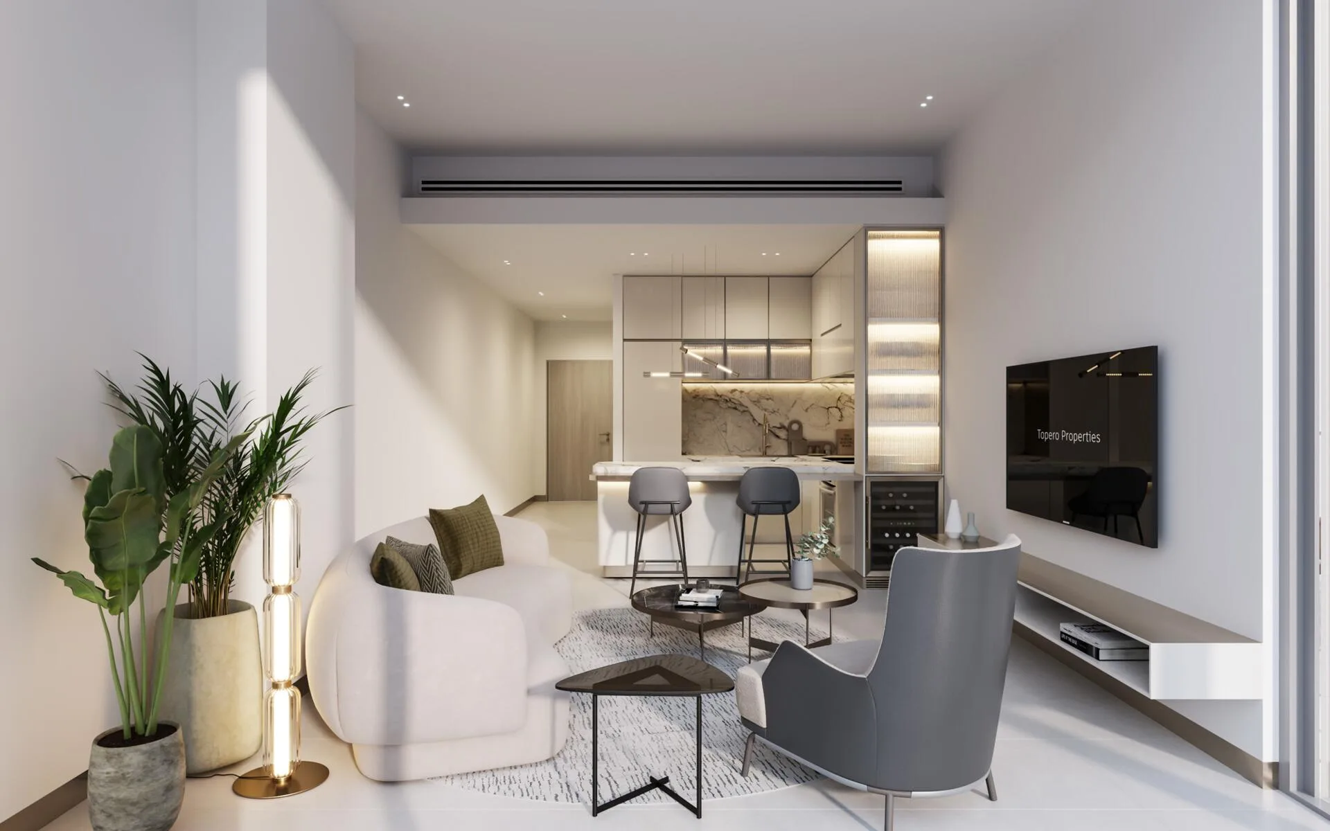 Гостиная с кухней в квартире Fortune Bay Residences