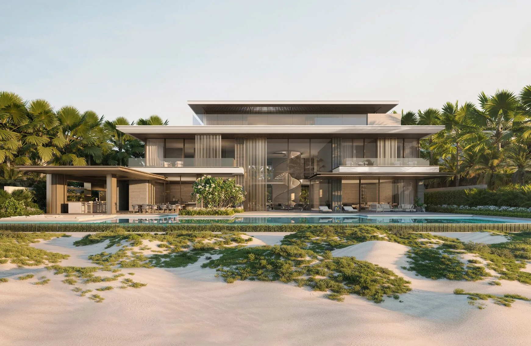 Вилла Beach Mansion с бассейном у дюн