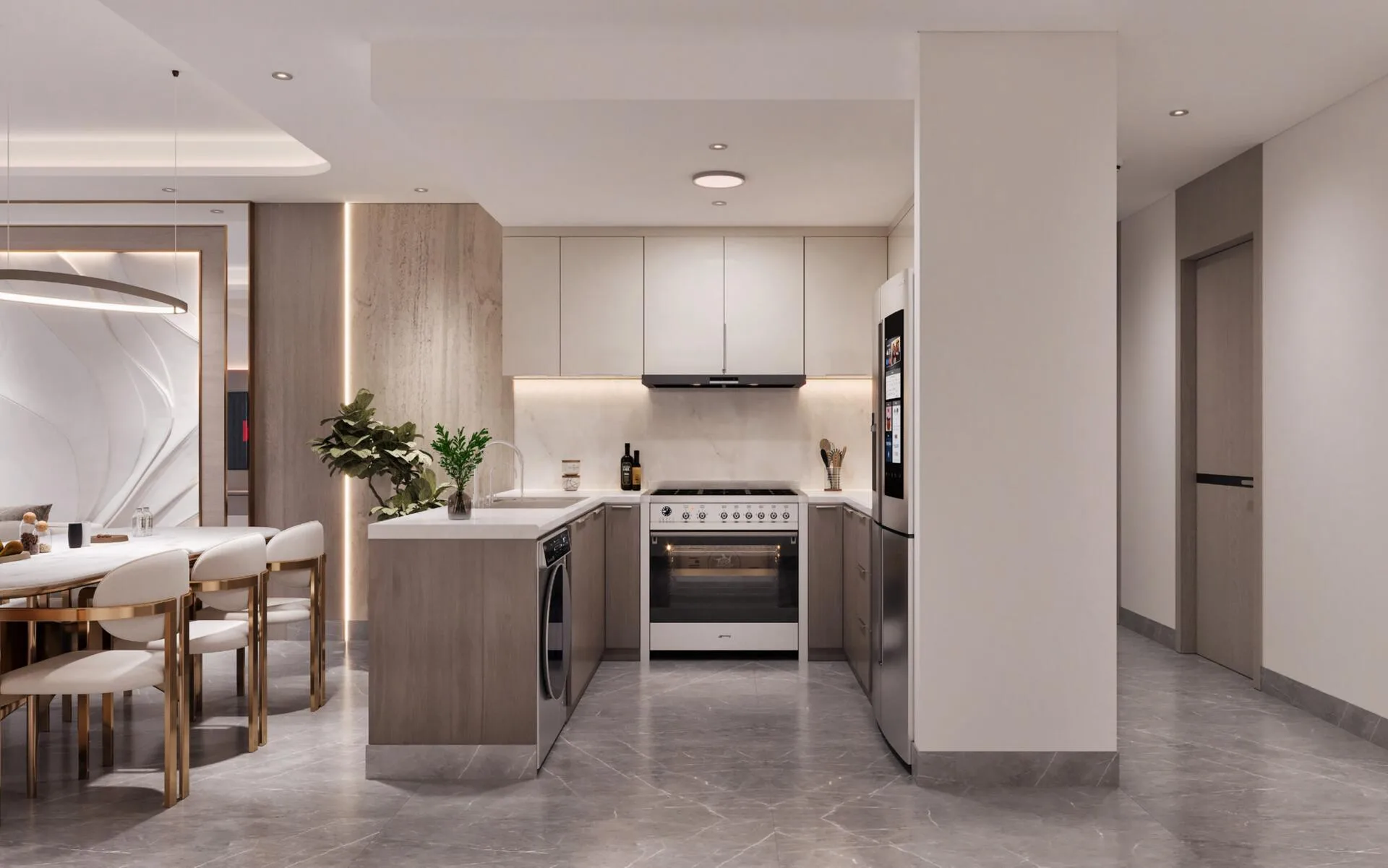 Кухня с островом в квартире Future Residence