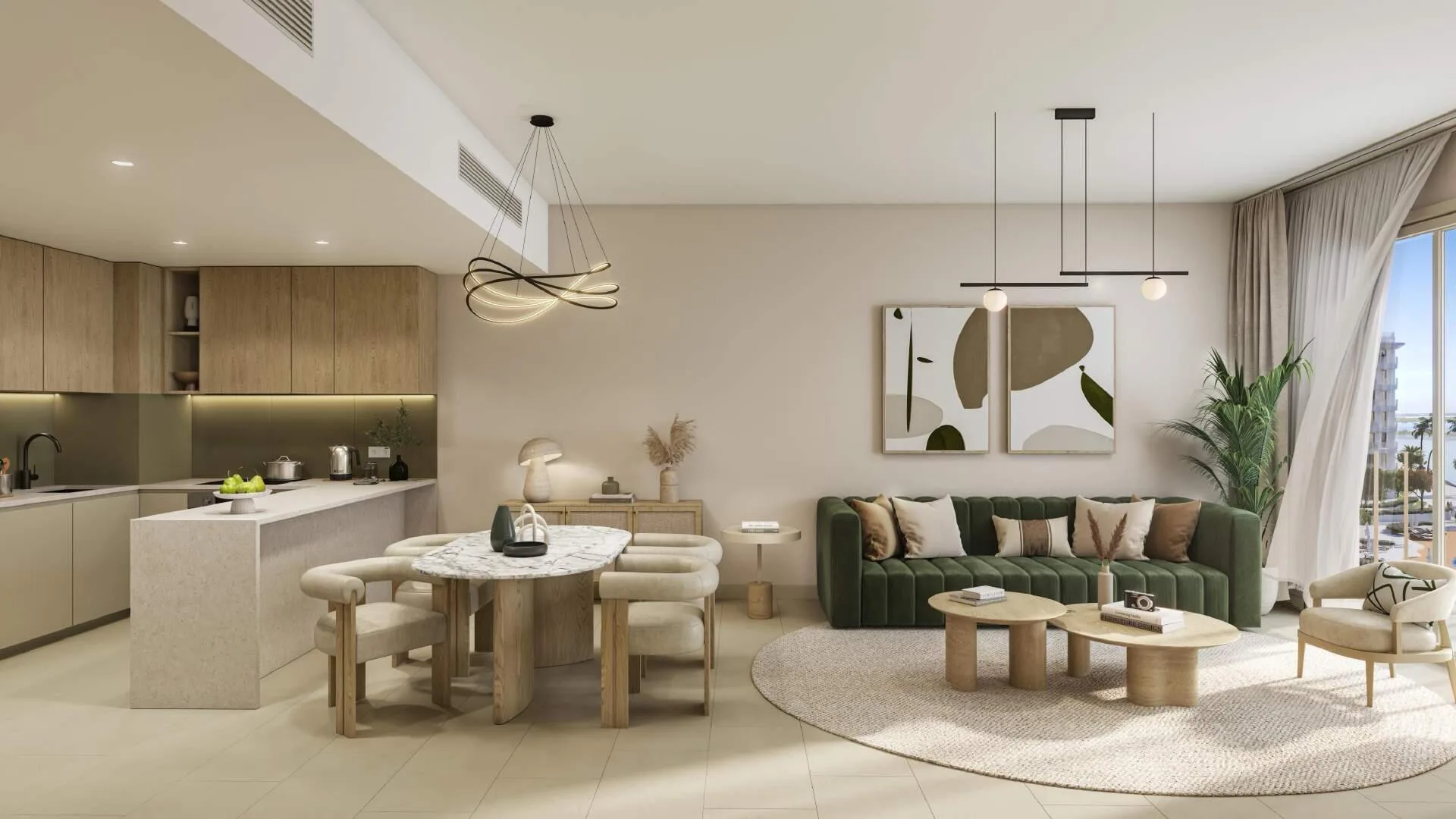 Гостиная с кухней в квартире Gardenia Bay