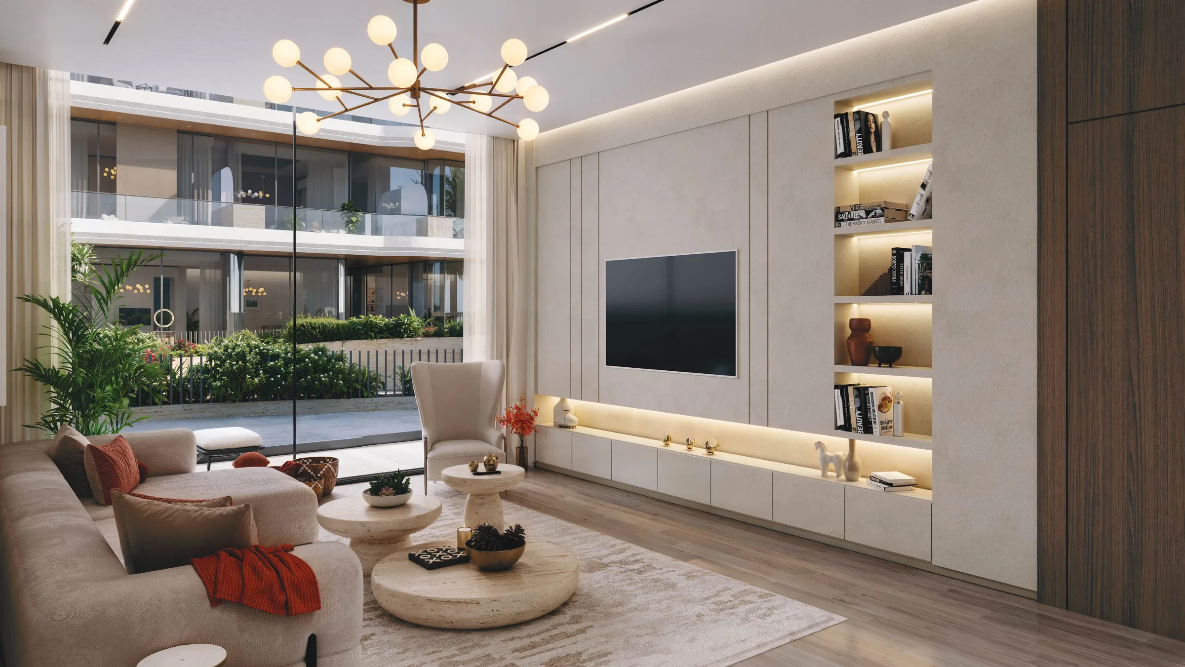 Гостиная в квартире Gate Eleven с выходом на террасу