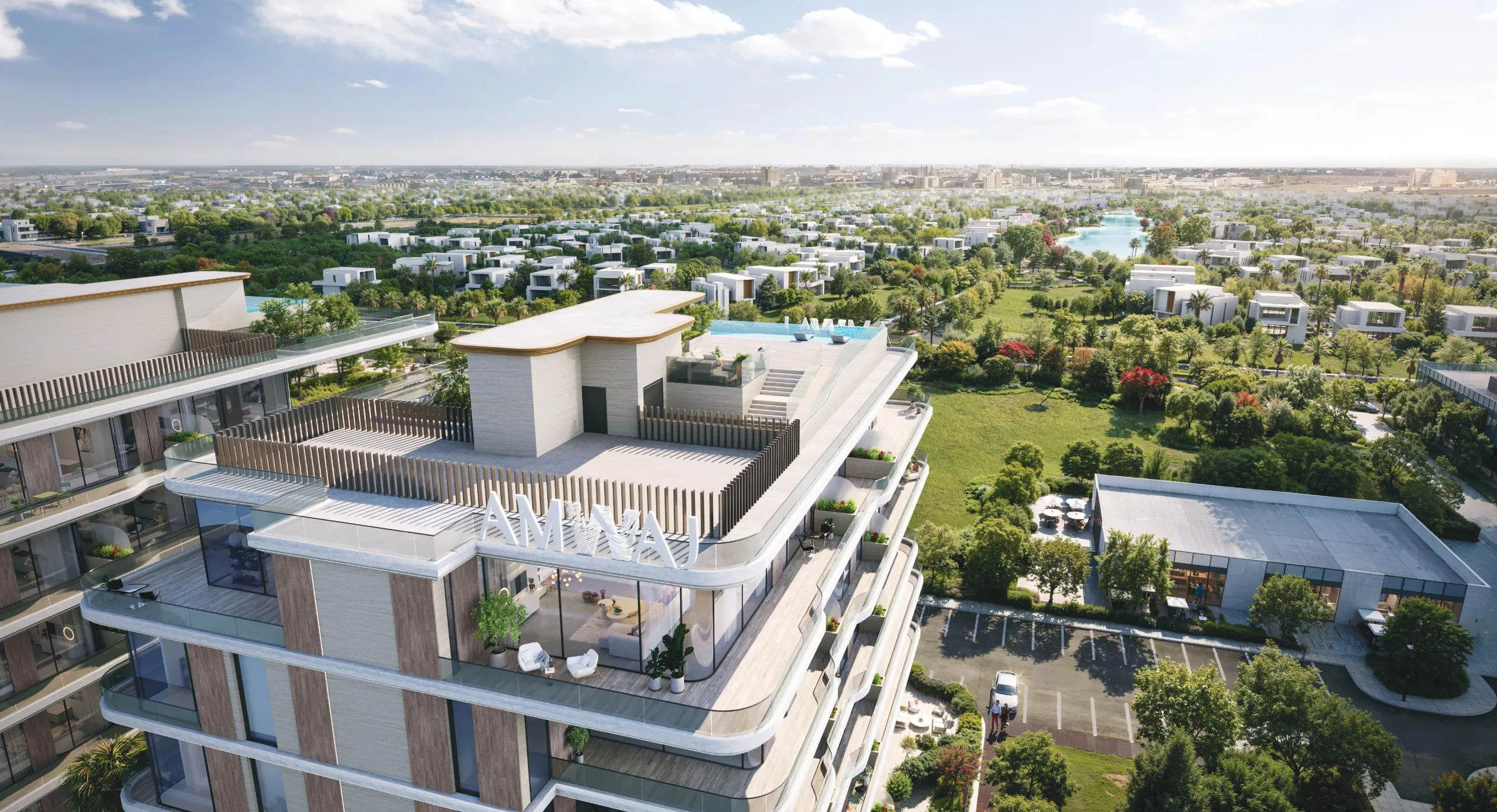 Верхний этаж и крыша дома Gate Eleven с террасой и бассейном