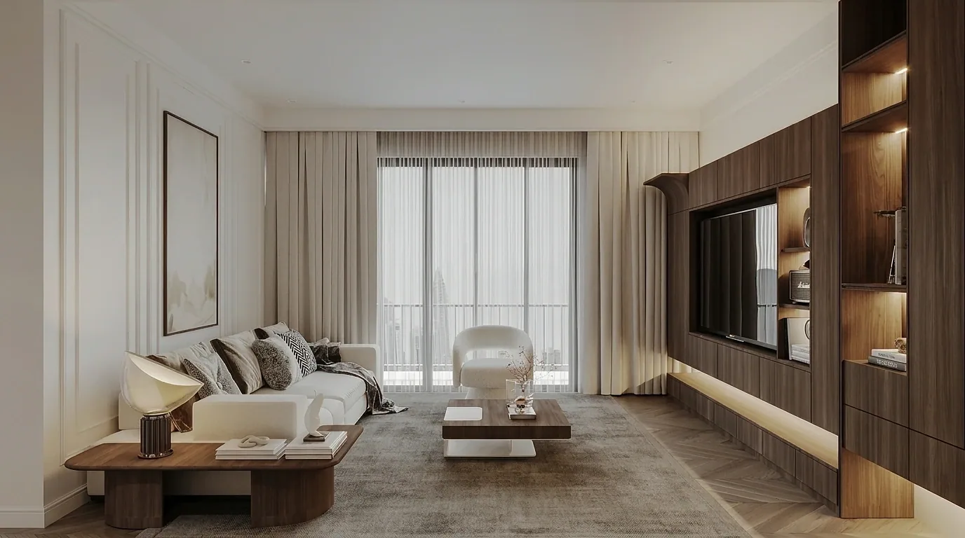 Визуализация: гостиная в квартире Grosvenor House