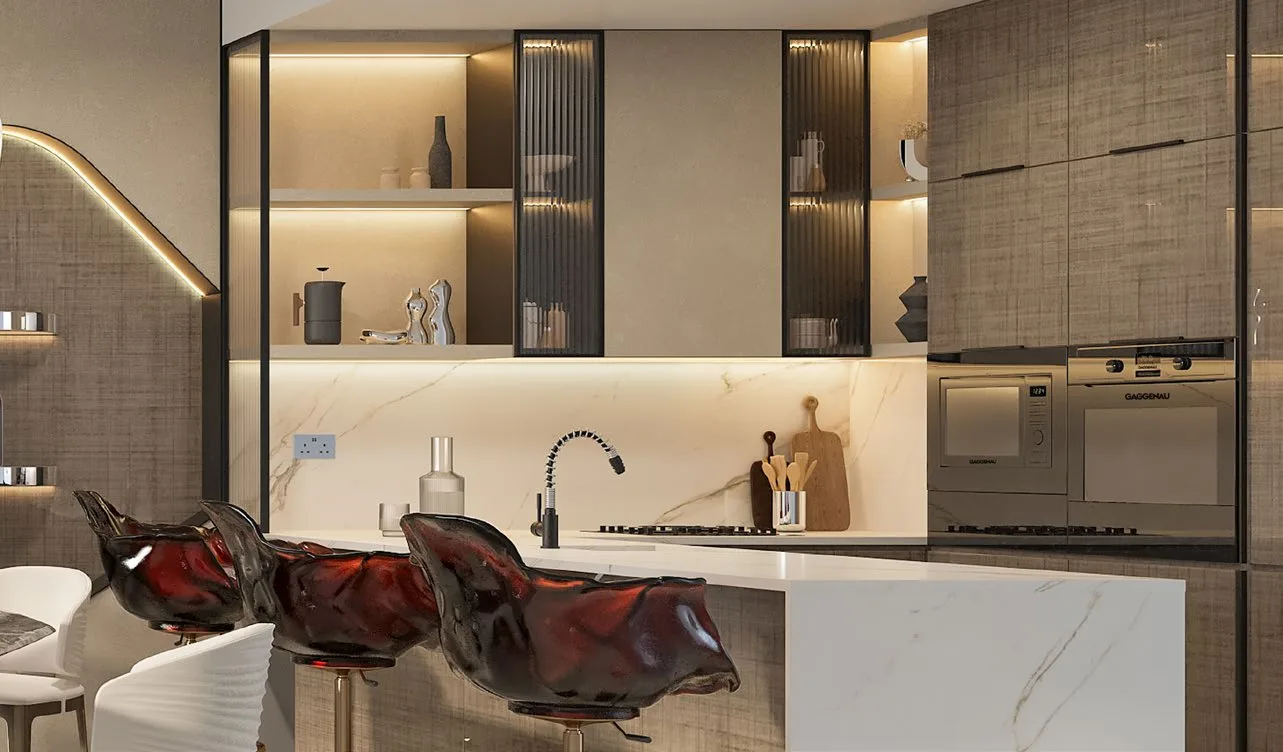 Кухня с техникой в квартире Hadley Heights 2