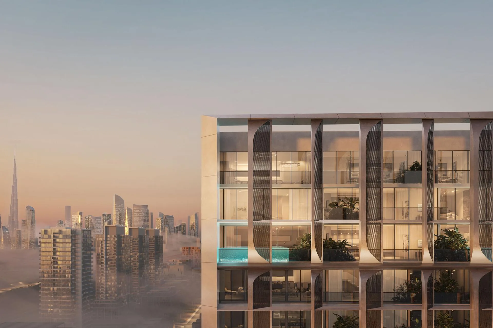 Верхние этажи Havelock Heights на закате