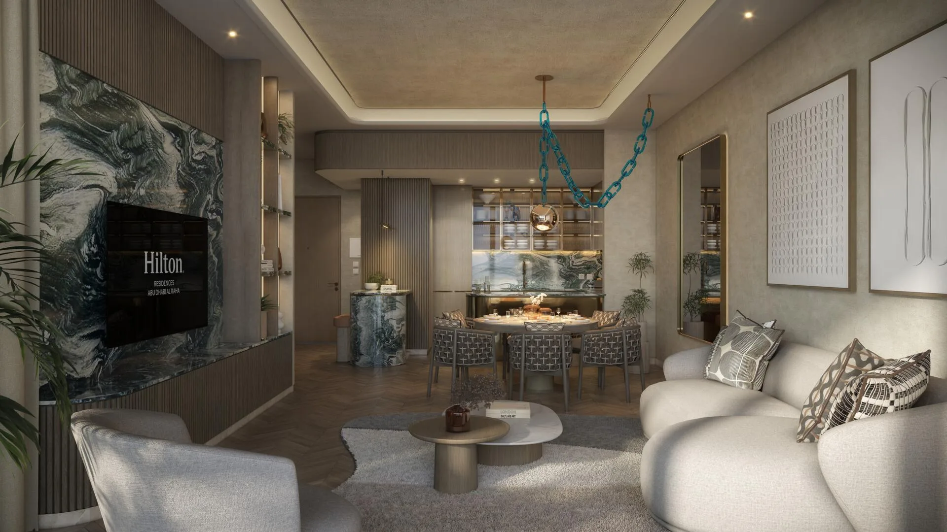 Кухня и столовая в квартире Hilton Residences