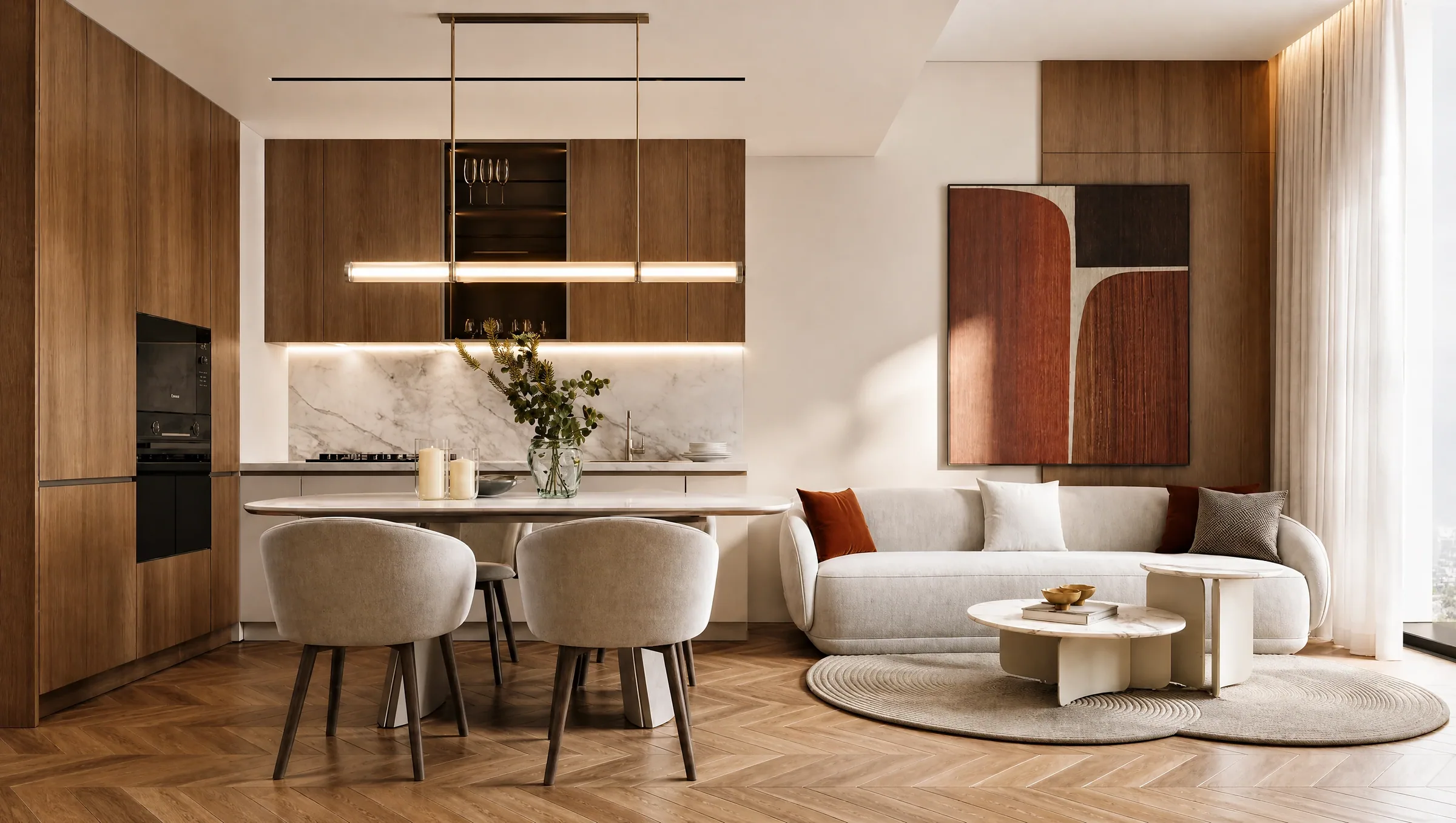 Визуализация: гостиная в квартире HOLM Central