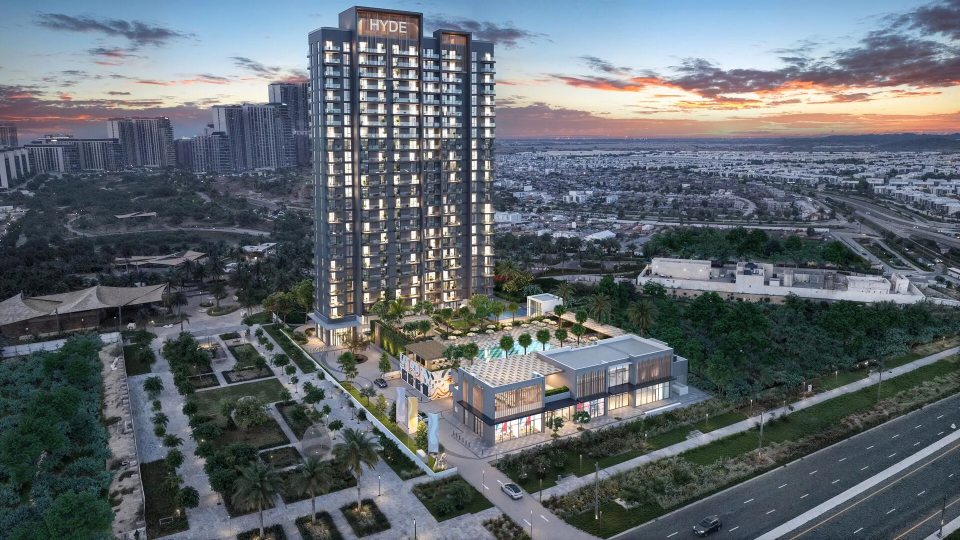 Hyde Residences на закате