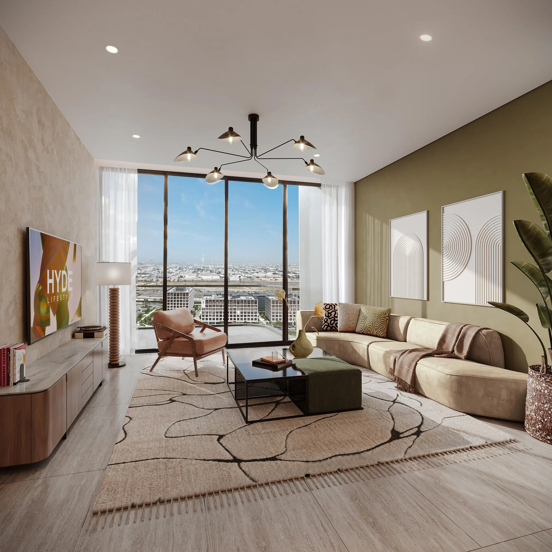 Гостиная квартиры Hyde Residences