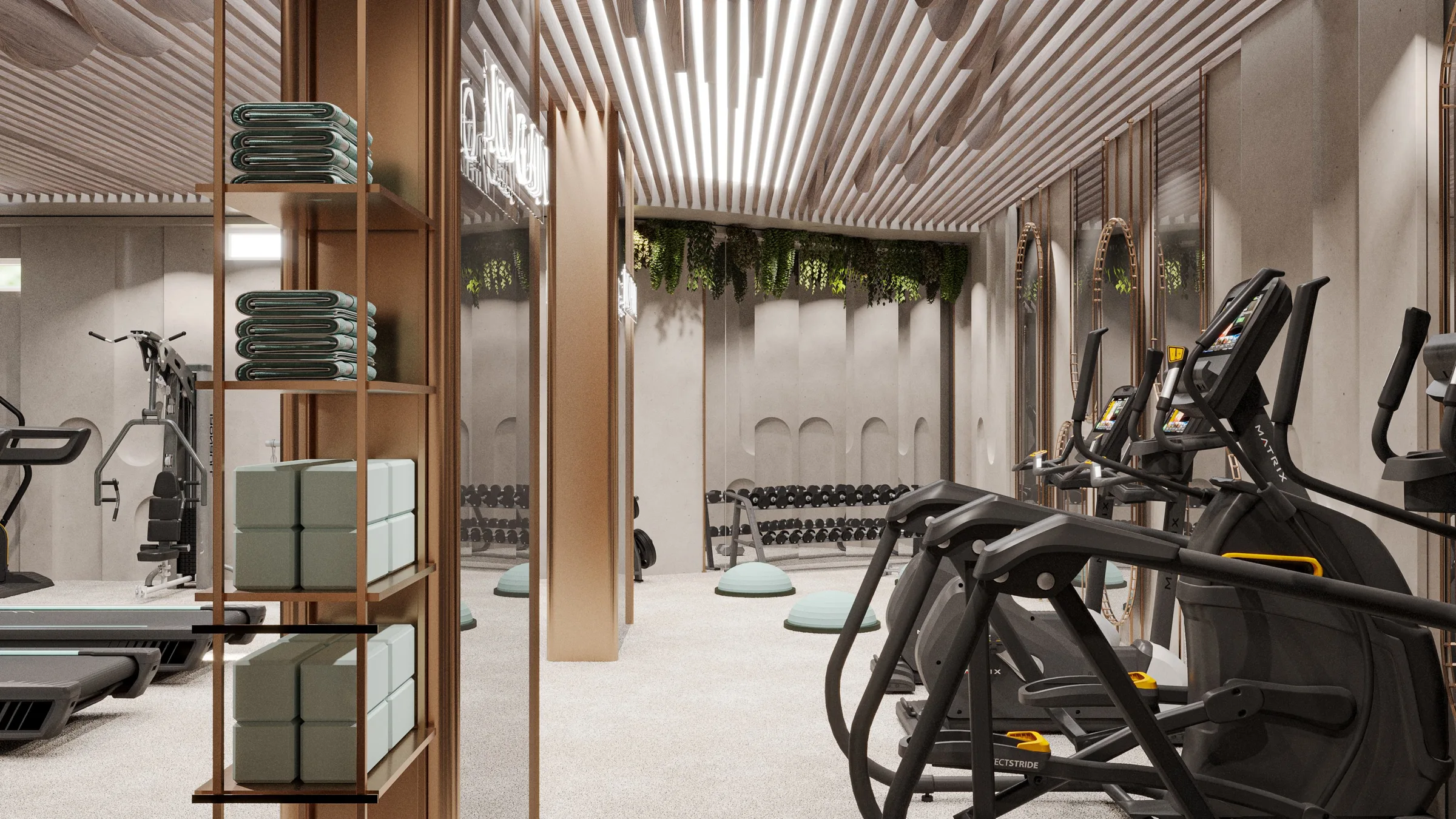 Фитнес-студия Iluka Residences с тренажёрами