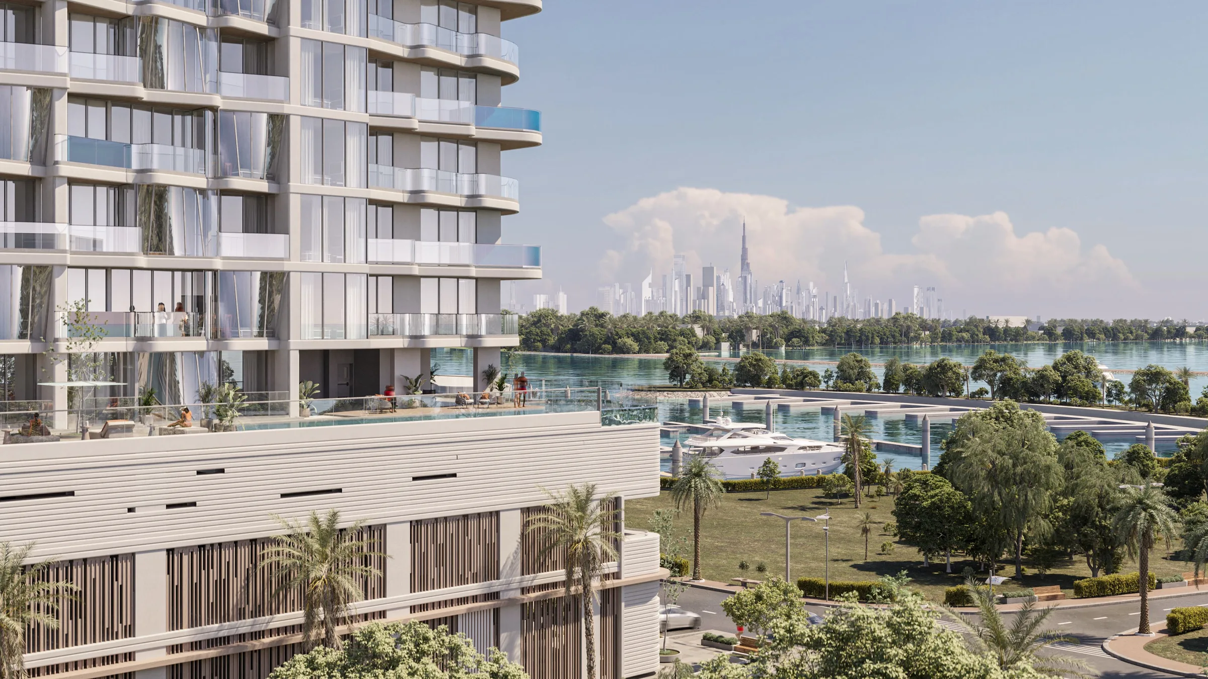 Iluka Residences с террасами и видом на марину и город