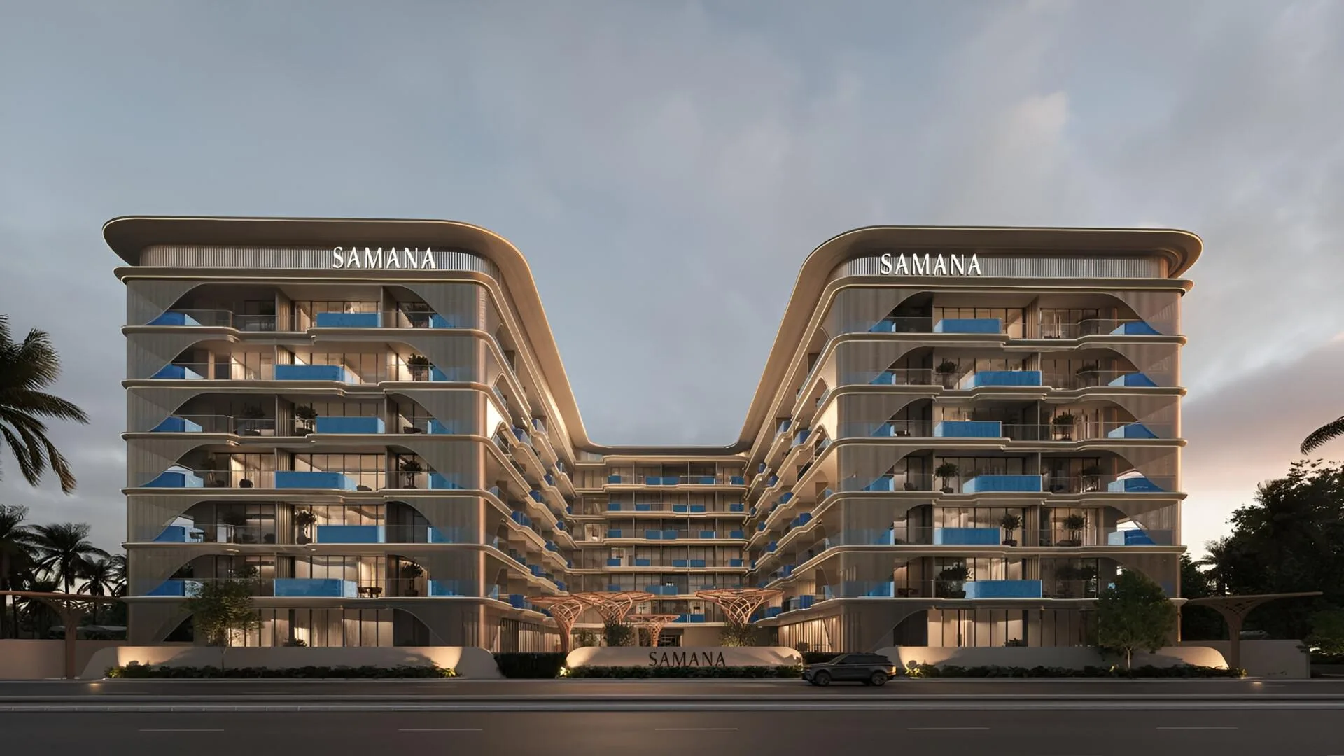 Фасад Samana Imperial Garden на закате