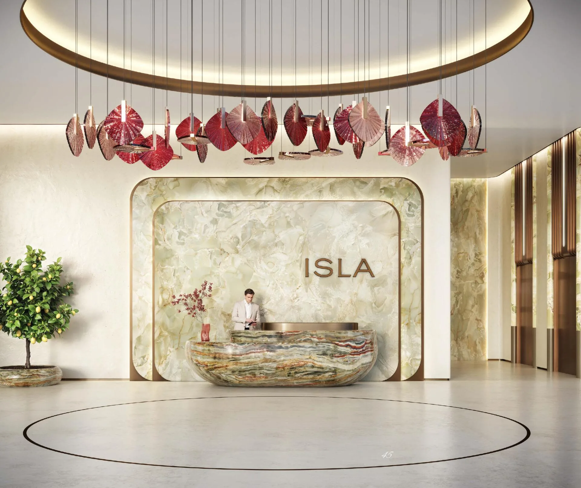 Стойка консьержа в лобби Isla Private Residences