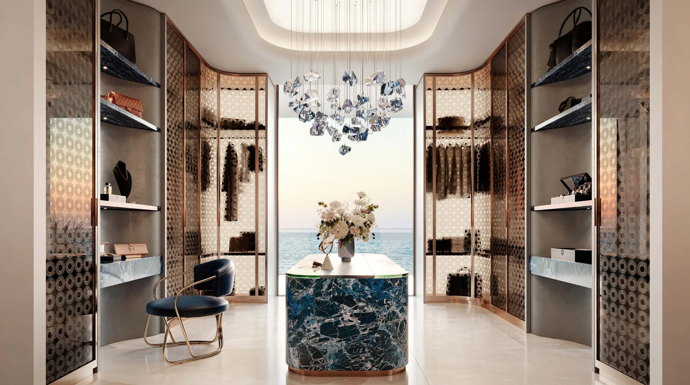 Гардеробная главной спальни Sky Mansion