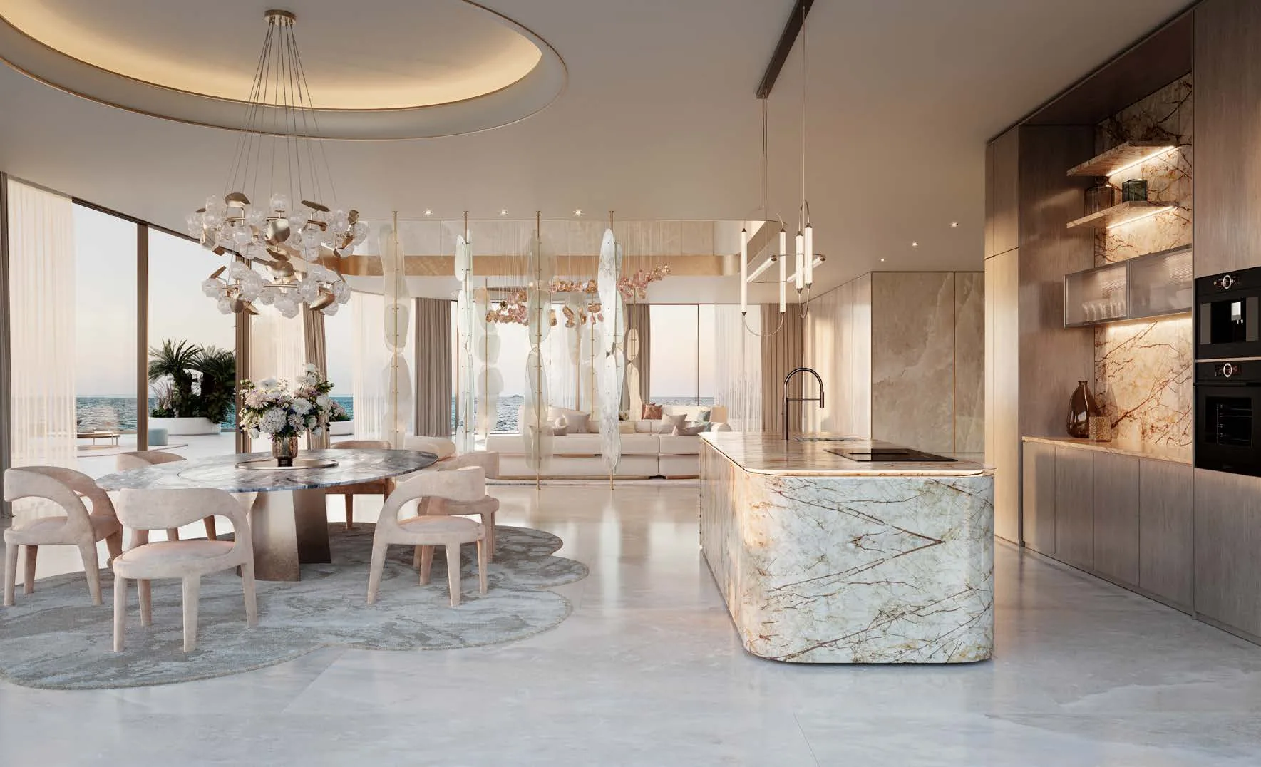 Кухня и столовая Sky Mansion