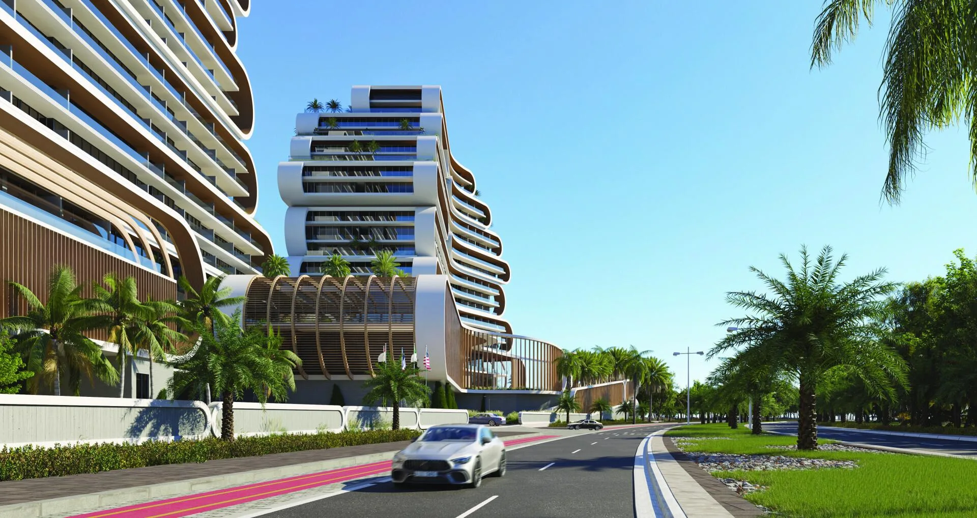 Въезд в JW Marriott Residences с бульвара острова
