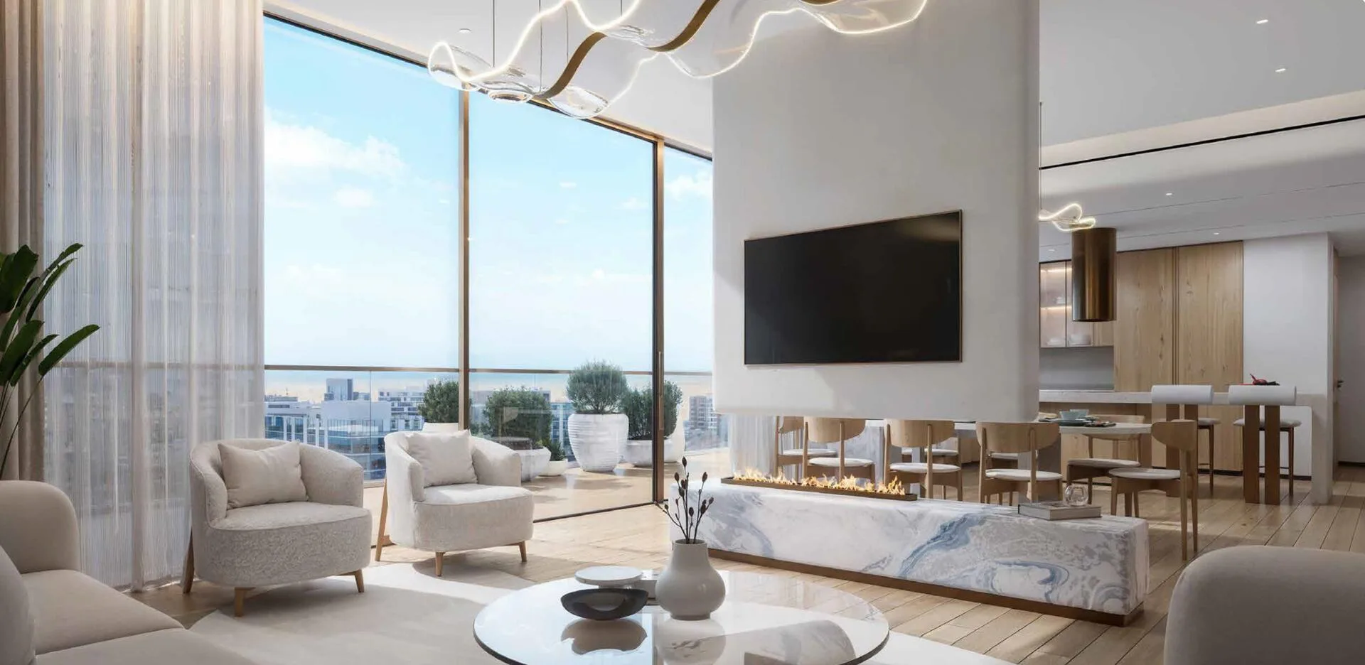 Гостиная дуплекса Kaia Residences