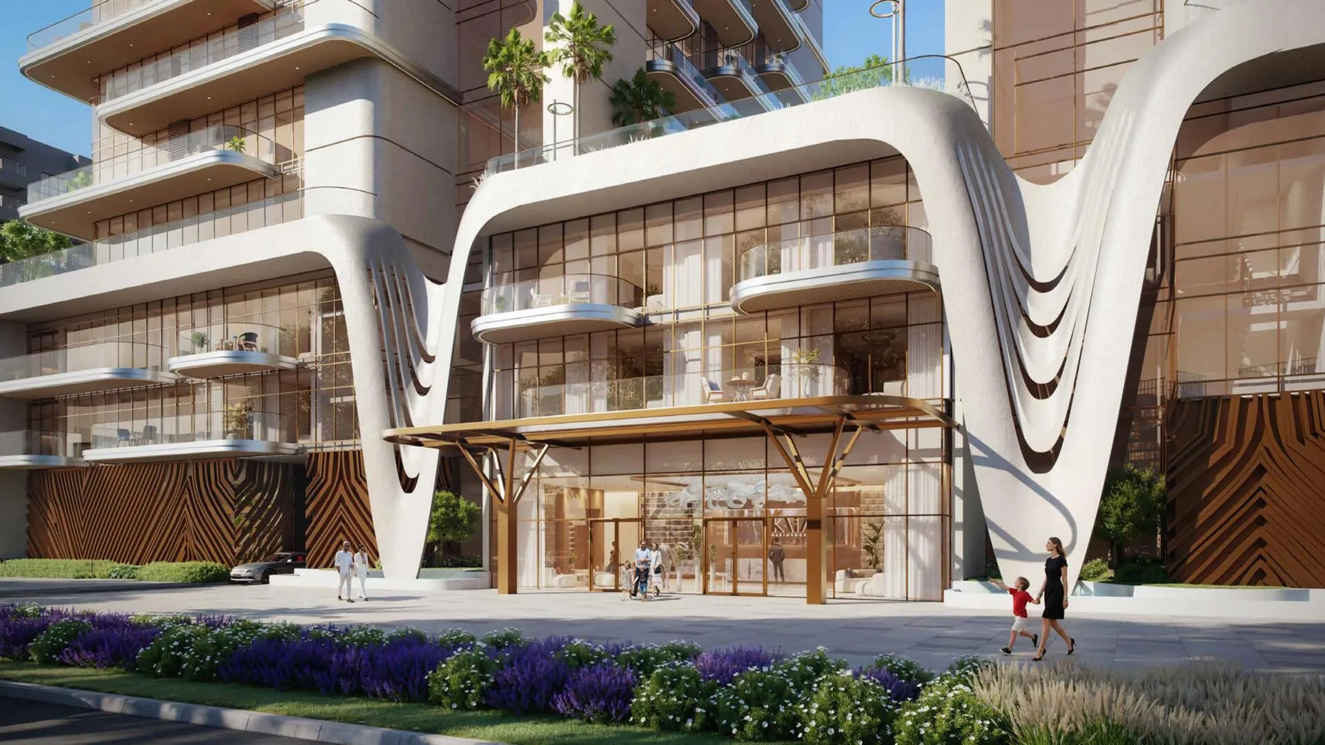Вход в Kaia Residences днём