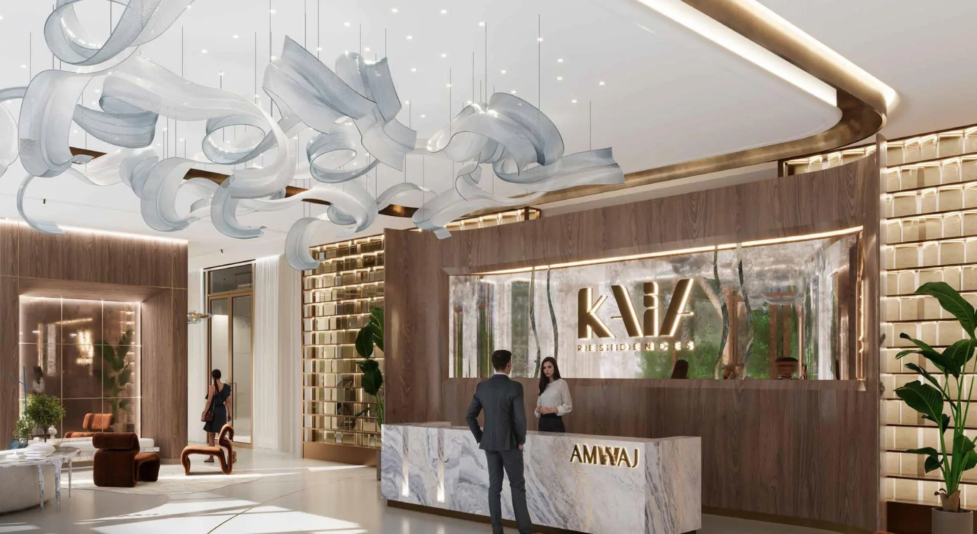 Главный вход и стойка консьержа Kaia Residences