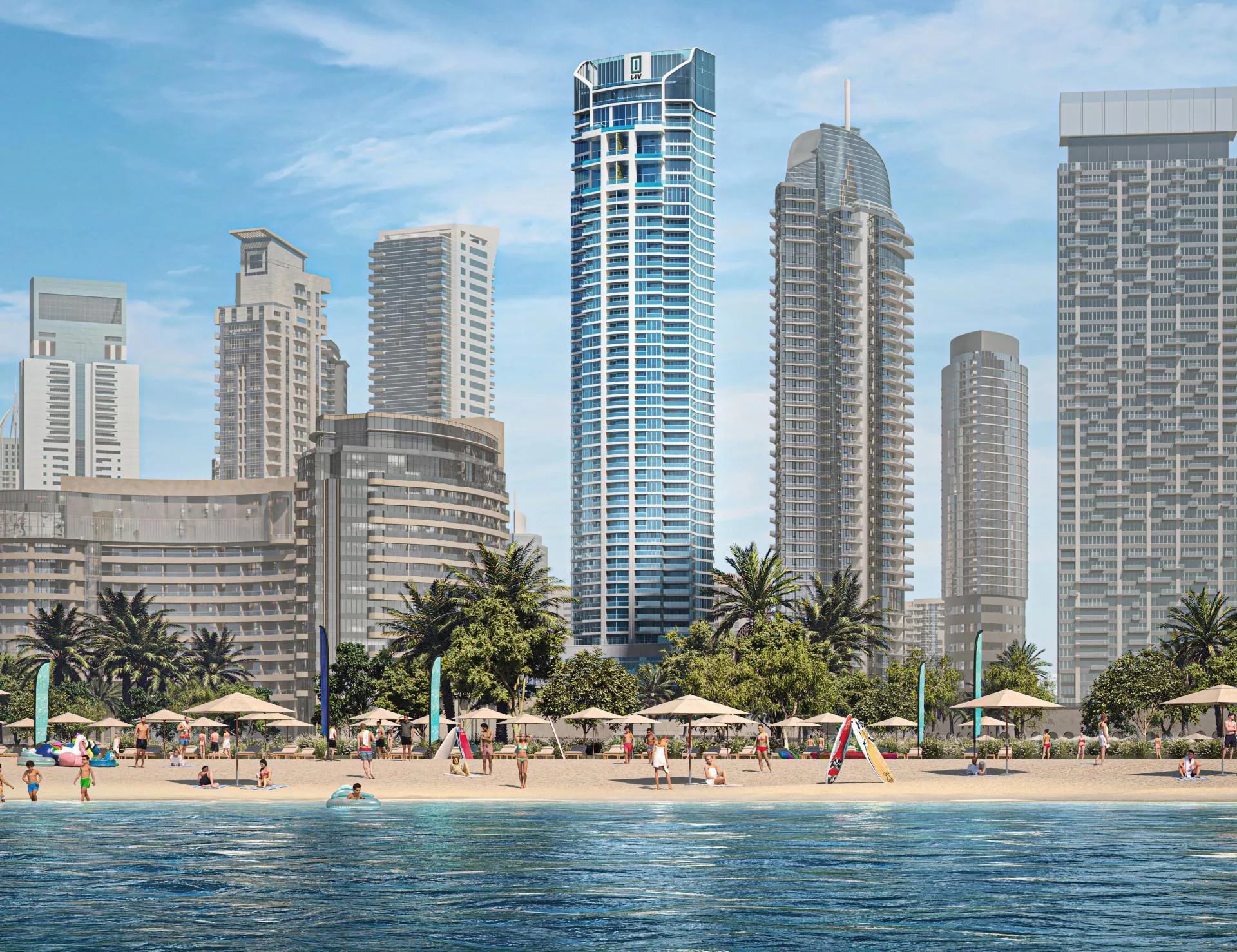 Башня LIV LUX за пляжем JBR