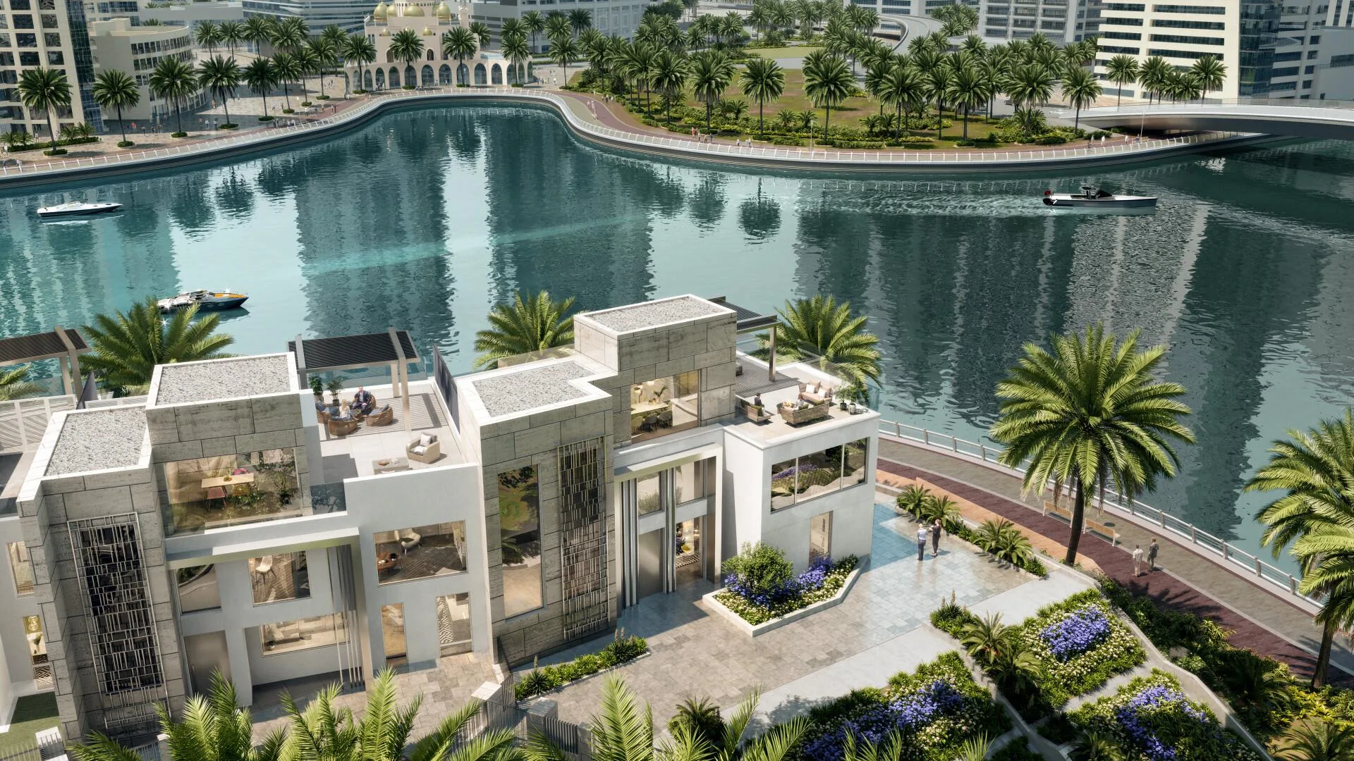 Вилла LIV Waterside с террасами на крыше над водой марины