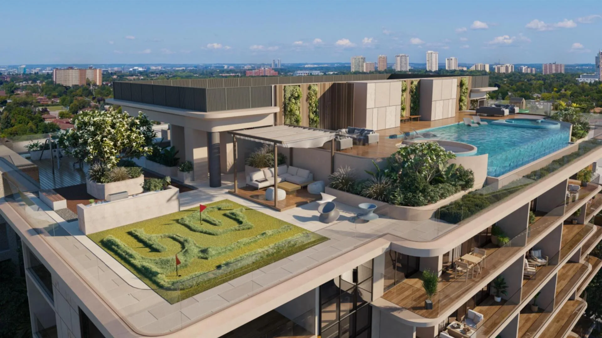 Гольф-турф и терраса Livia Residences
