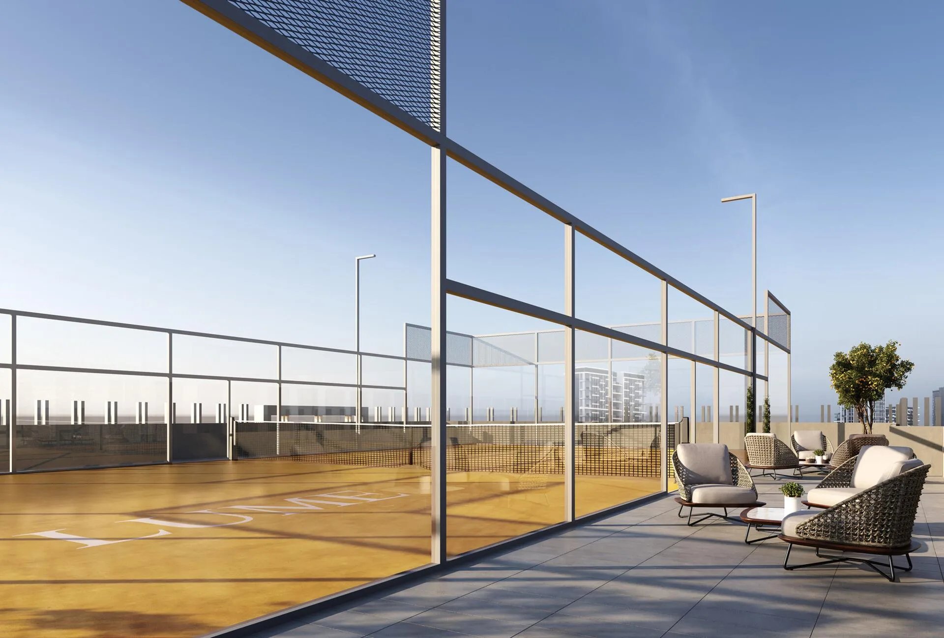 Падел-корт на крыше Lume Residences