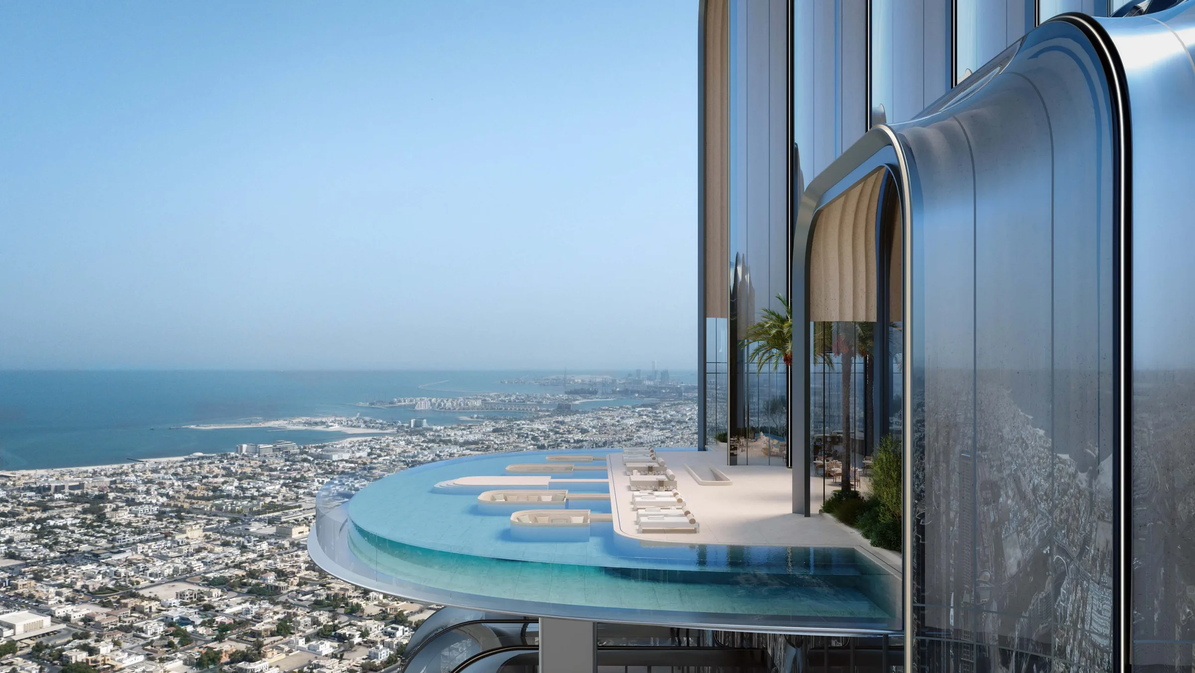 Sky Pool с видом на побережье и море