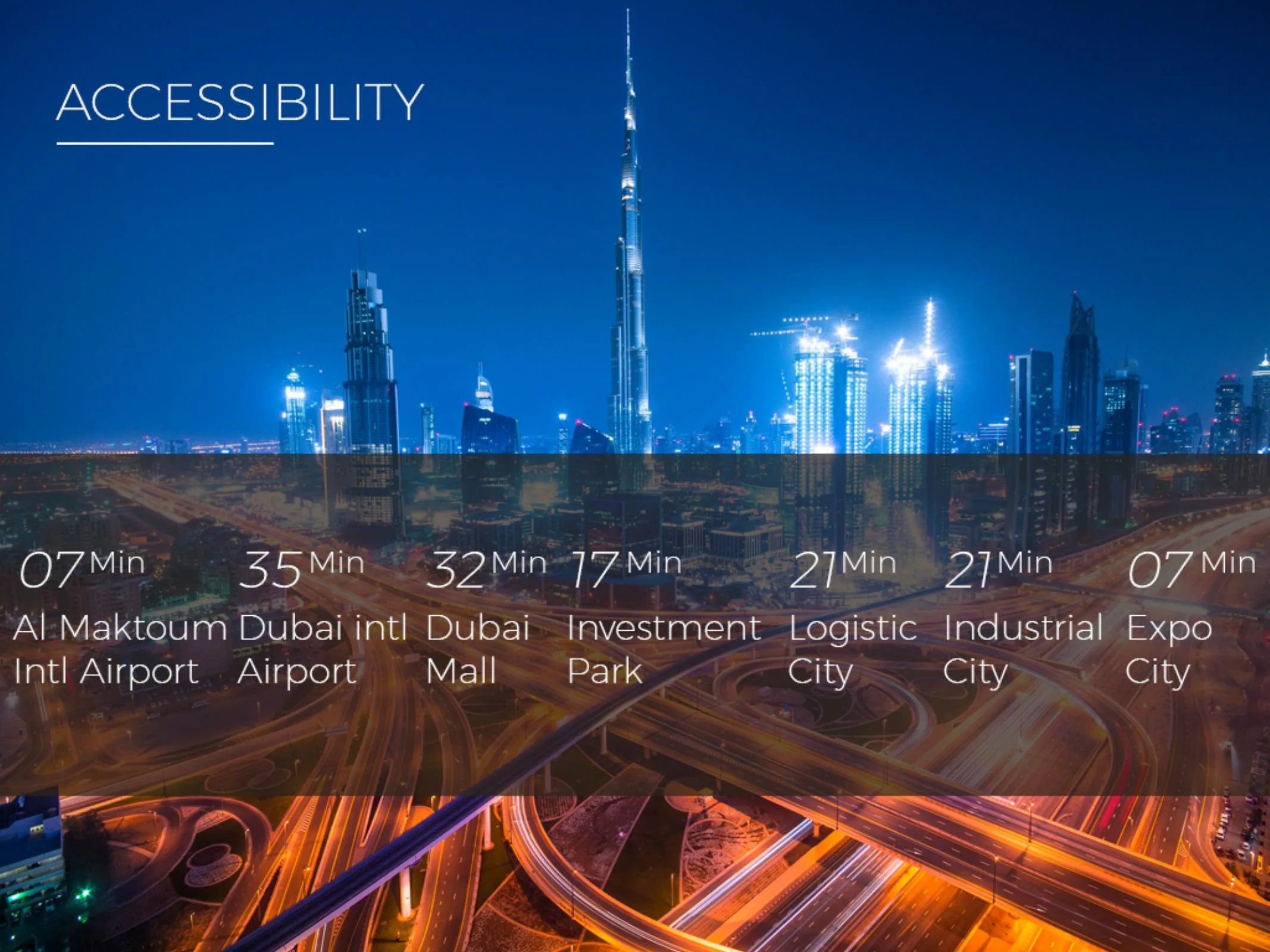 Время в пути от Majestique Residence 2 до аэропорта, Dubai Mall и Expo City