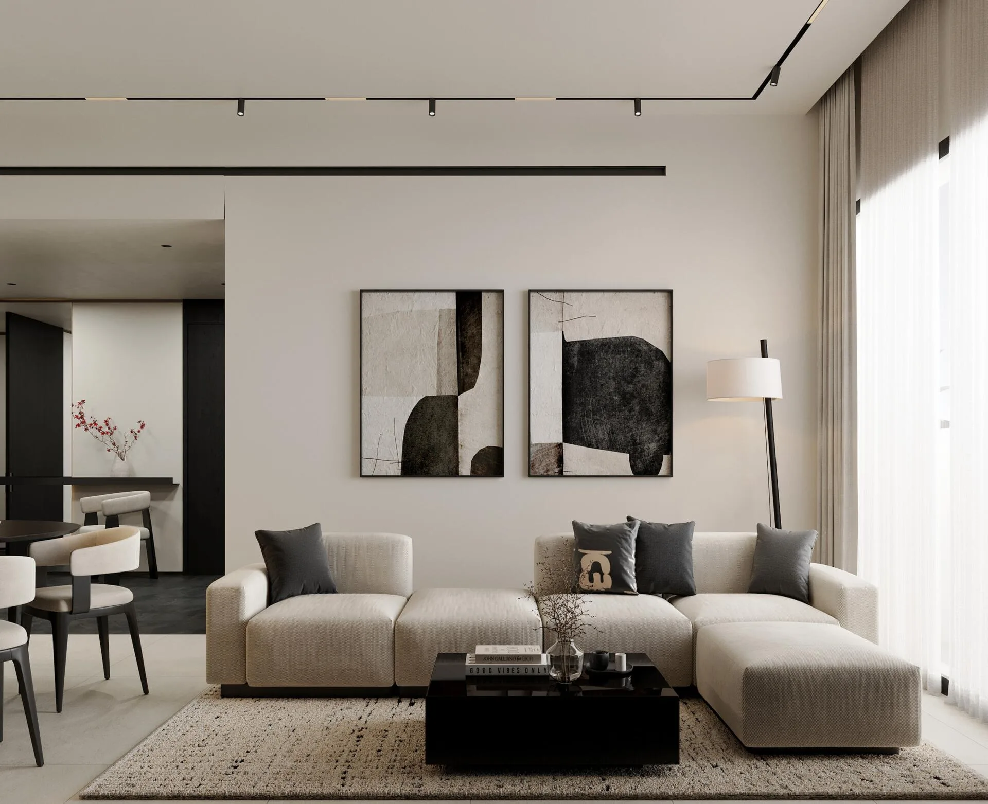 Гостиная с диваном в квартире Marea Residences