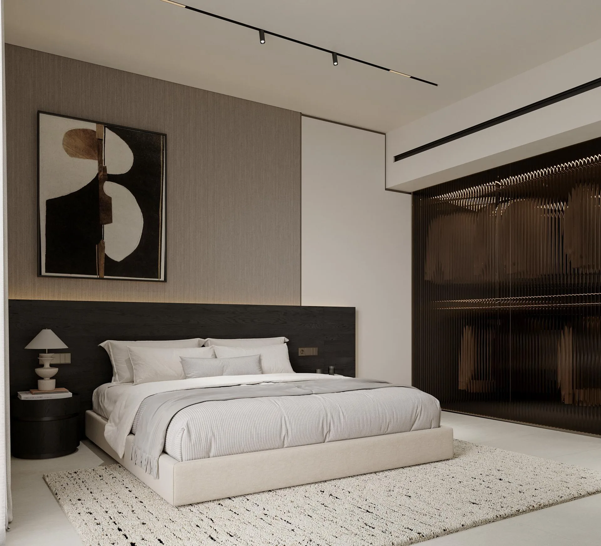 Спальня с гардеробной в Marea Residences