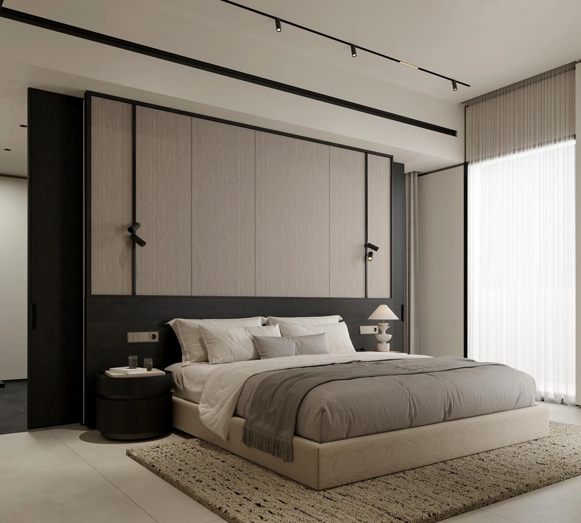 Спальня в квартире Marea Residences