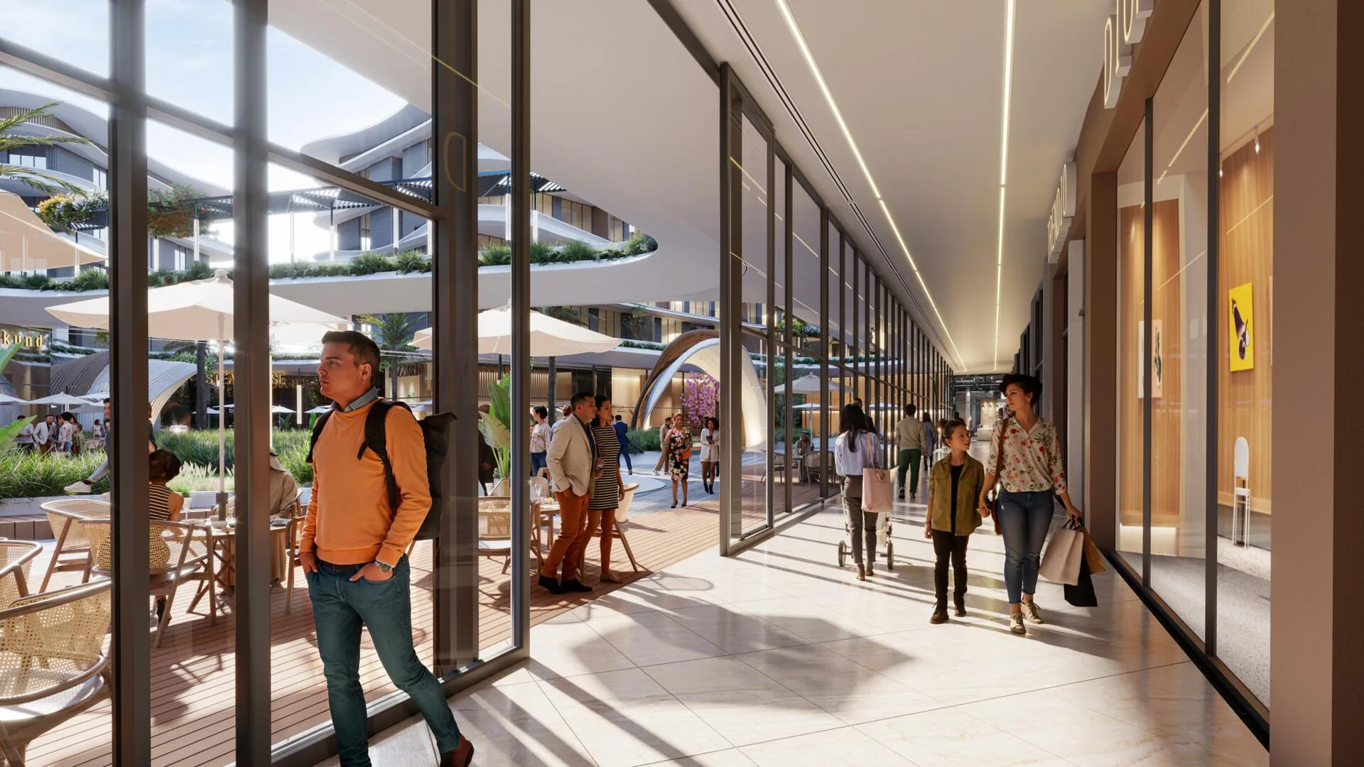Крытая галерея с магазинами в Mayfair Nexus