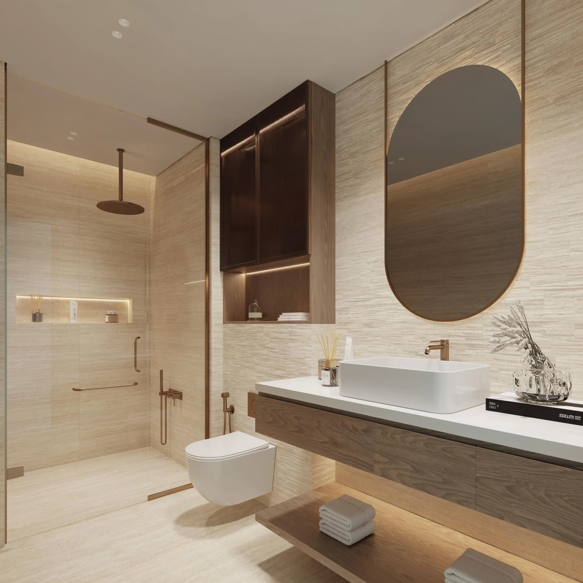 Ванная в квартире Mayfair Nexus с душем за стеклом