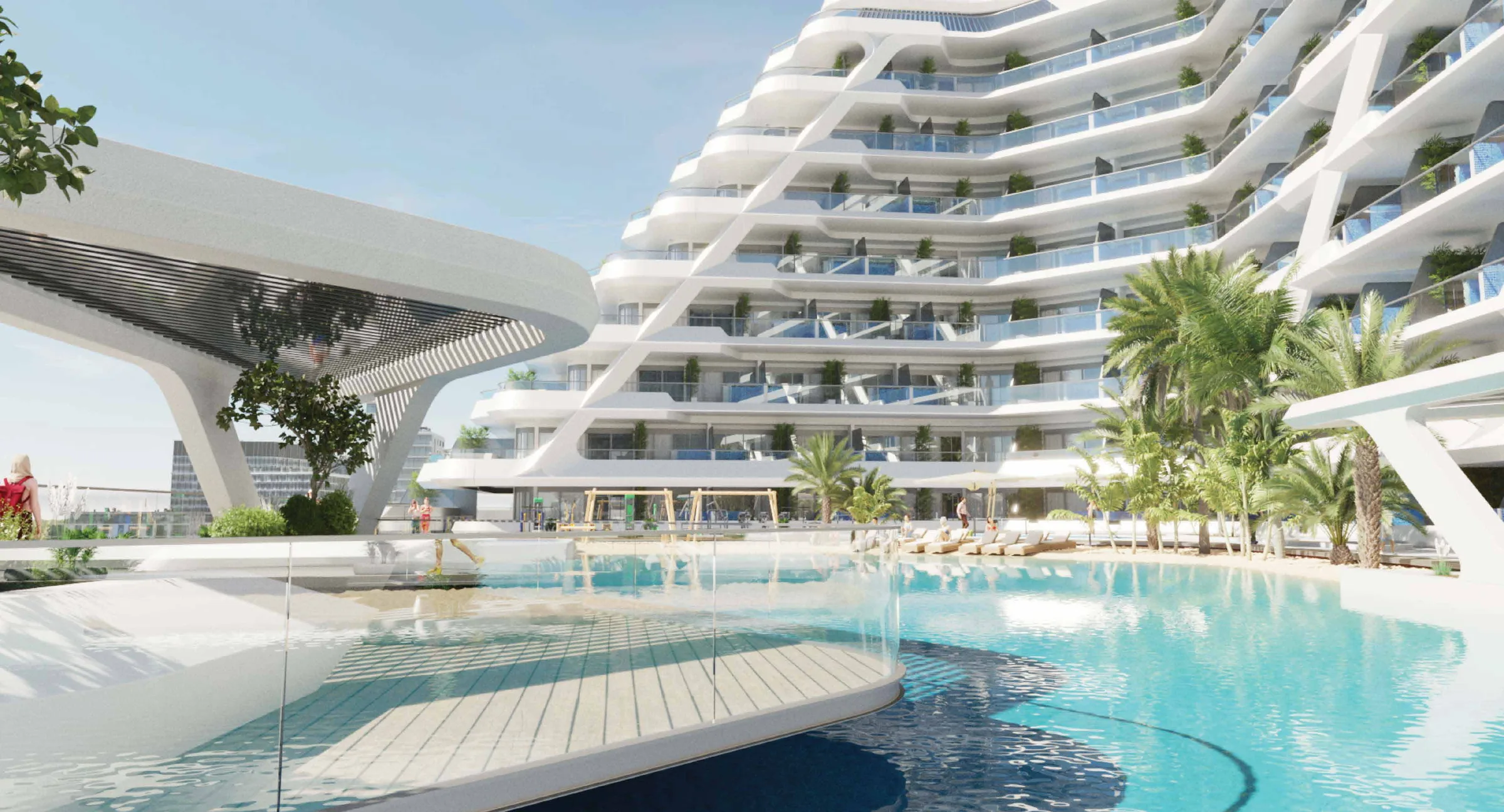 Бассейн во дворе Mykonos Signature у подножия дома